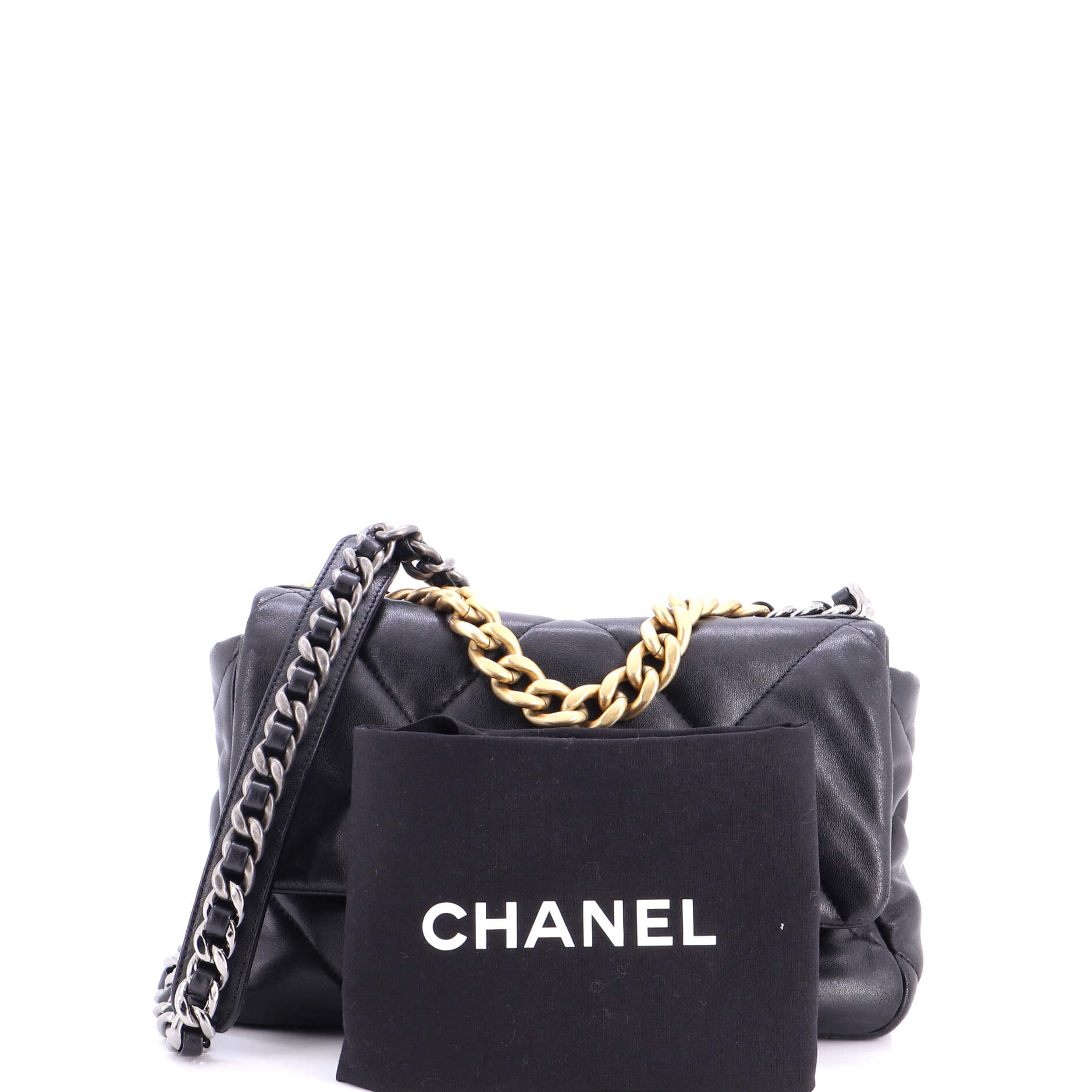 19 Flap Bag Quilted Leather Medium - Image 2