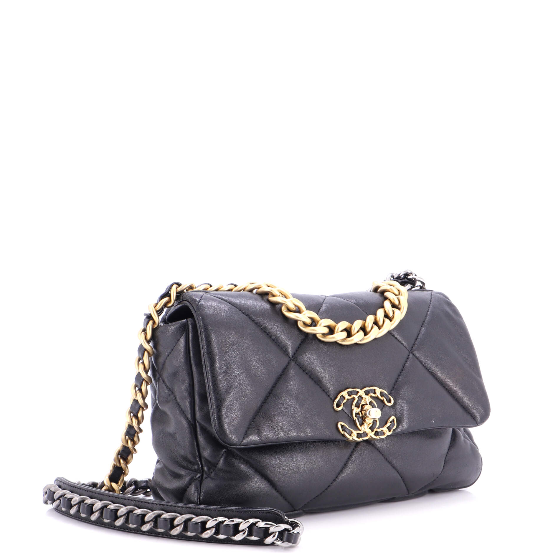 19 Flap Bag Quilted Leather Medium - Image 3