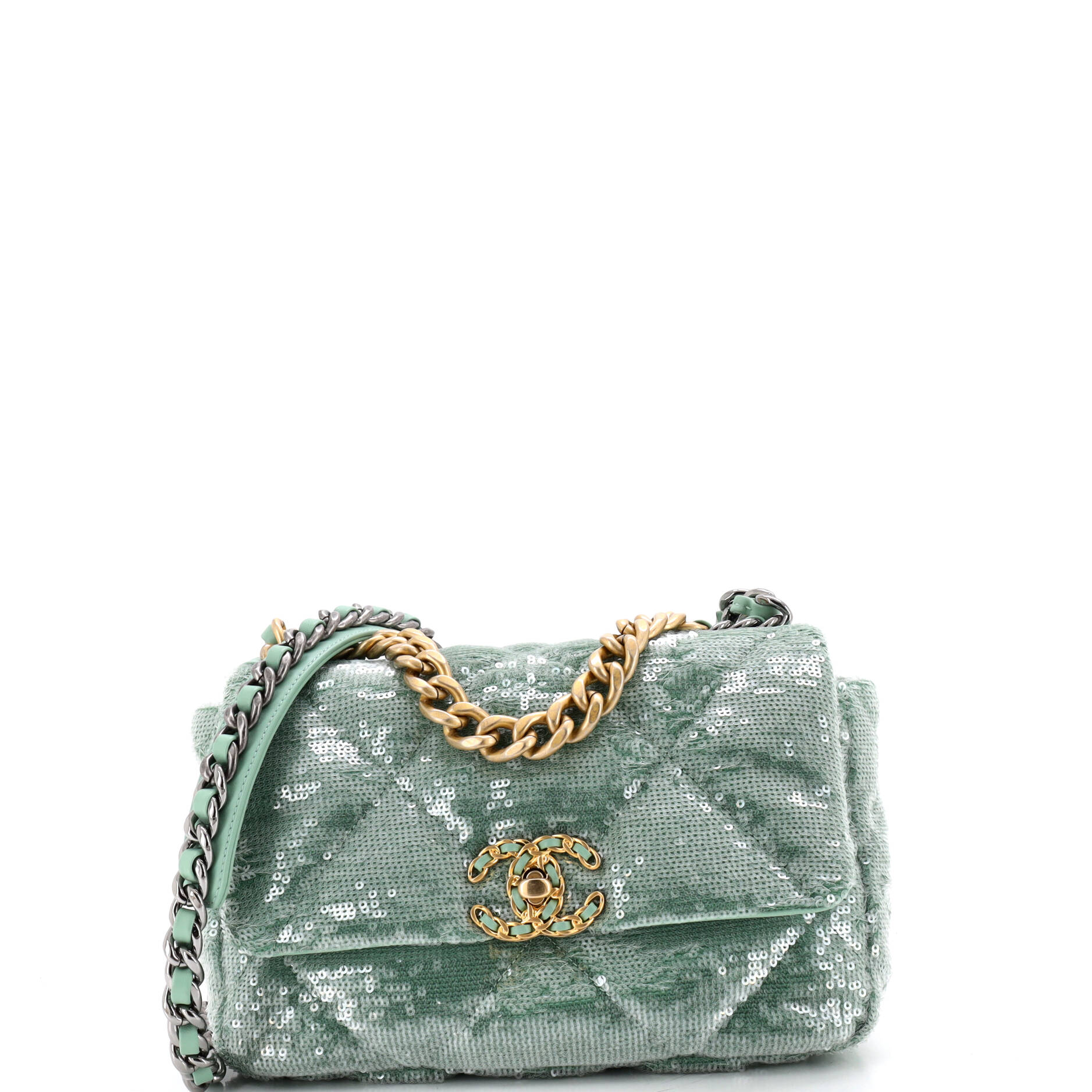 19 Flap Bag Quilted Sequins Medium