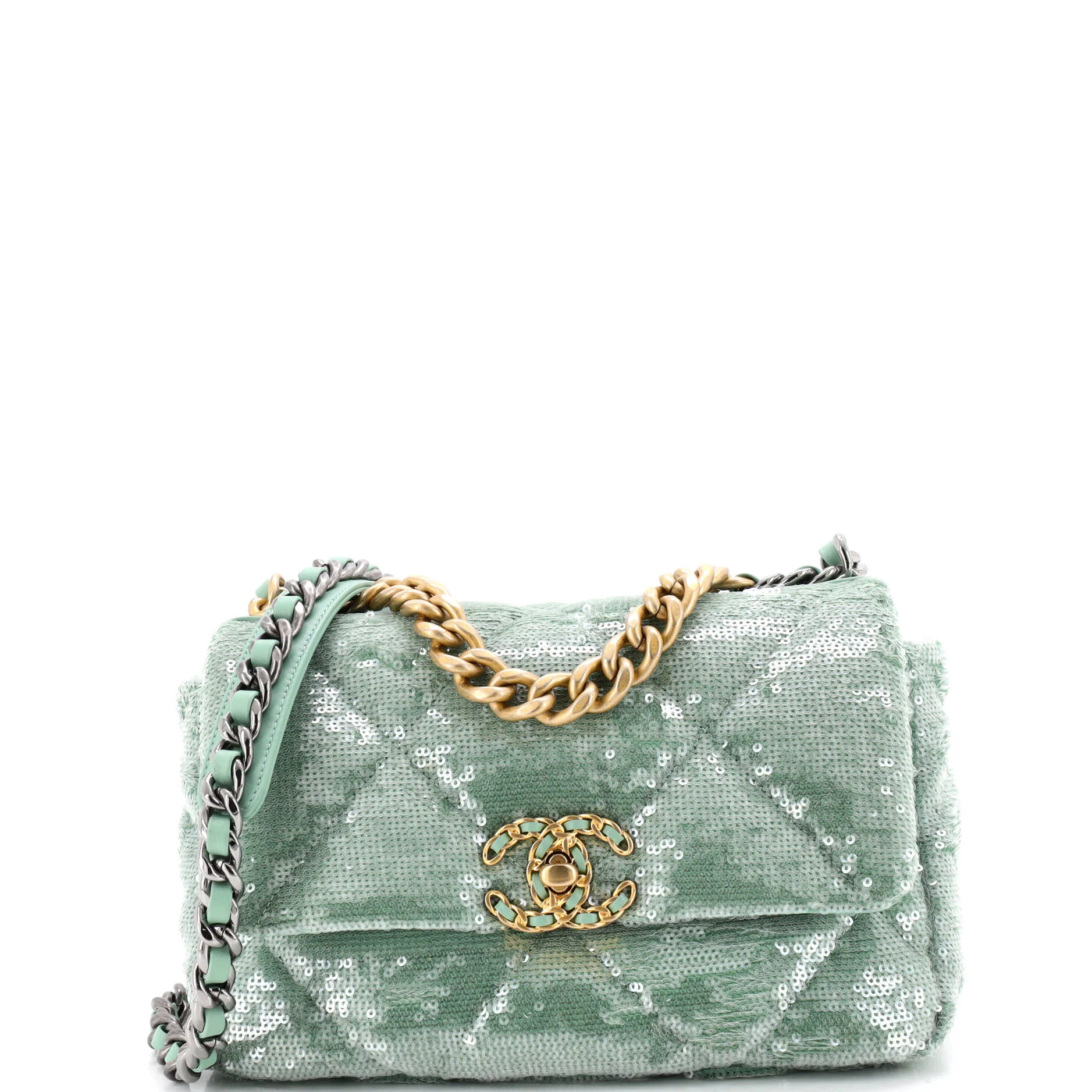 19 Flap Bag Quilted Sequins Medium