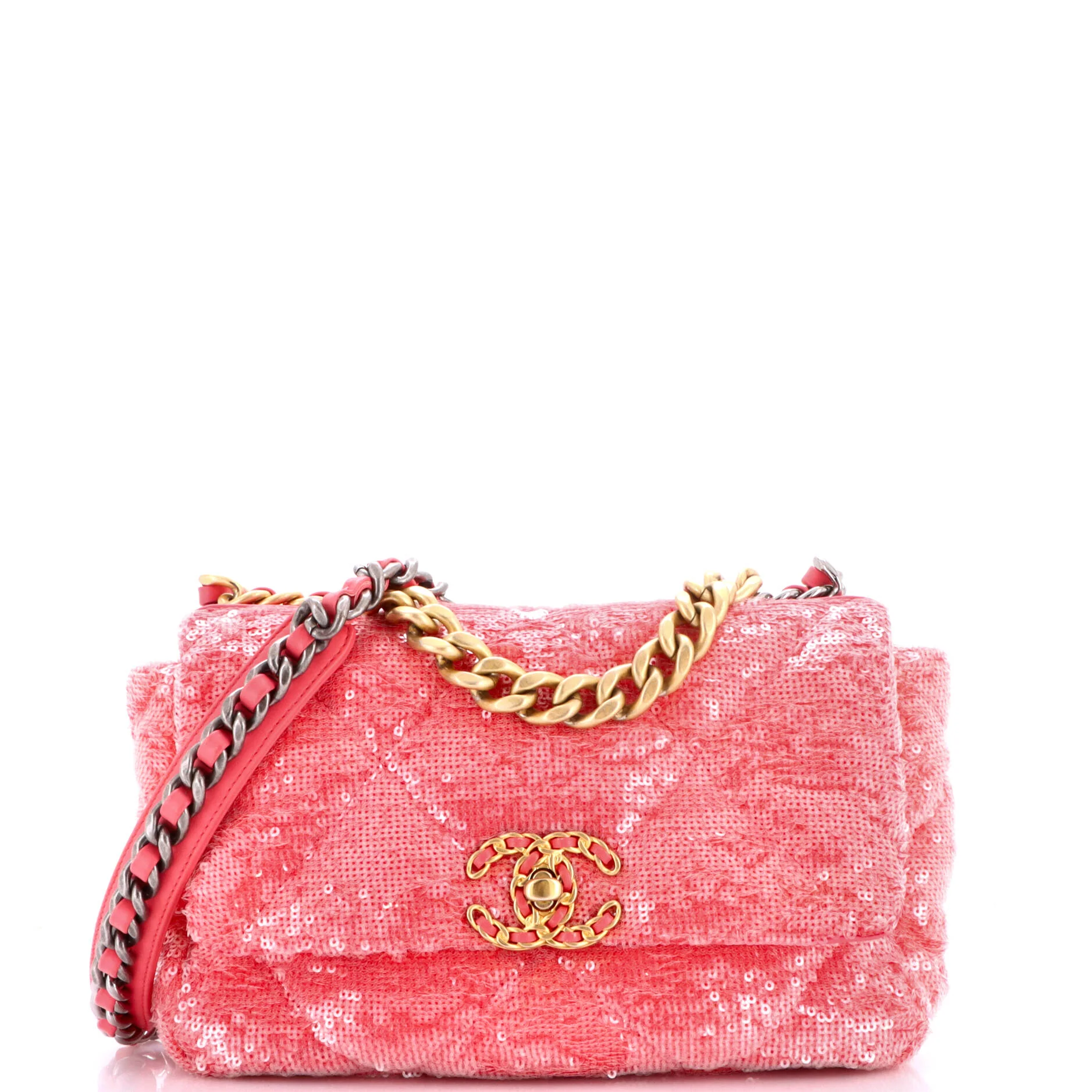 19 Flap Bag Quilted Sequins Medium