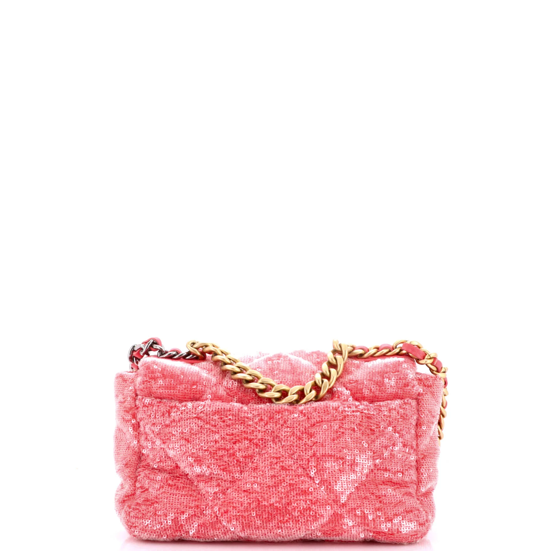19 Flap Bag Quilted Sequins Medium - Image 4
