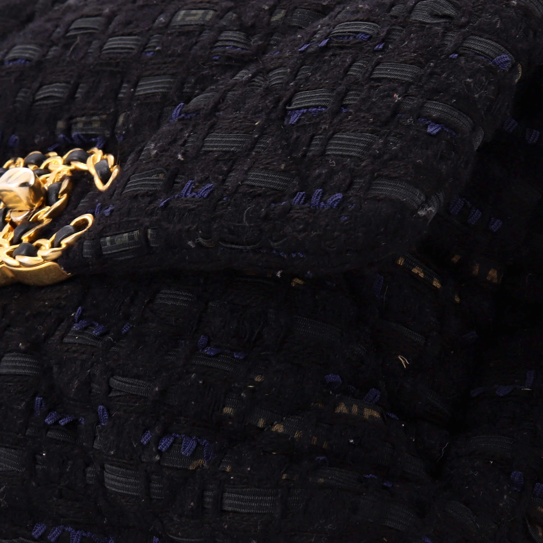 19 Flap Bag Quilted Tweed and Ribbon Medium - Image 6
