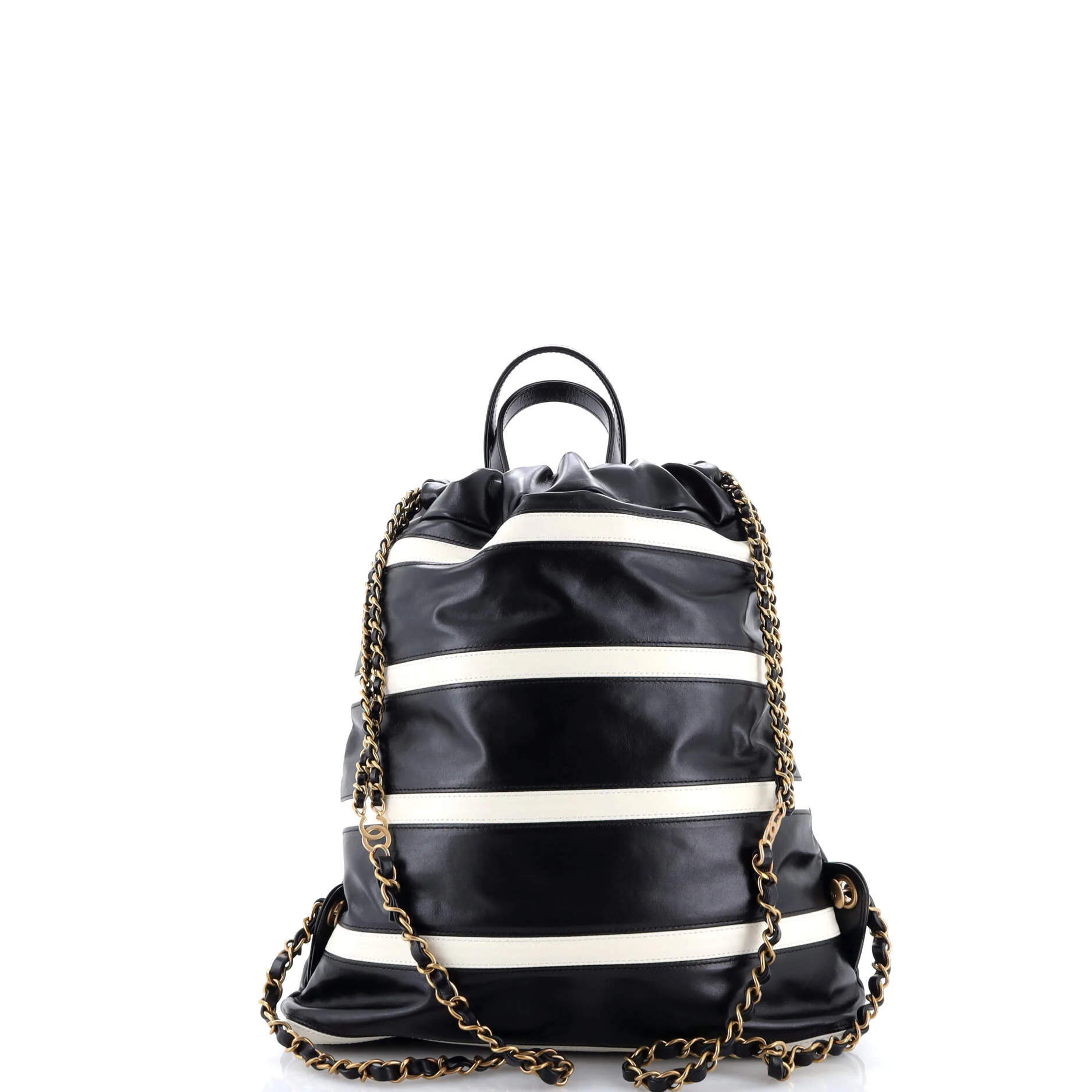 22 Chain Backpack Striped Shiny Calfskin Medium - Image 3