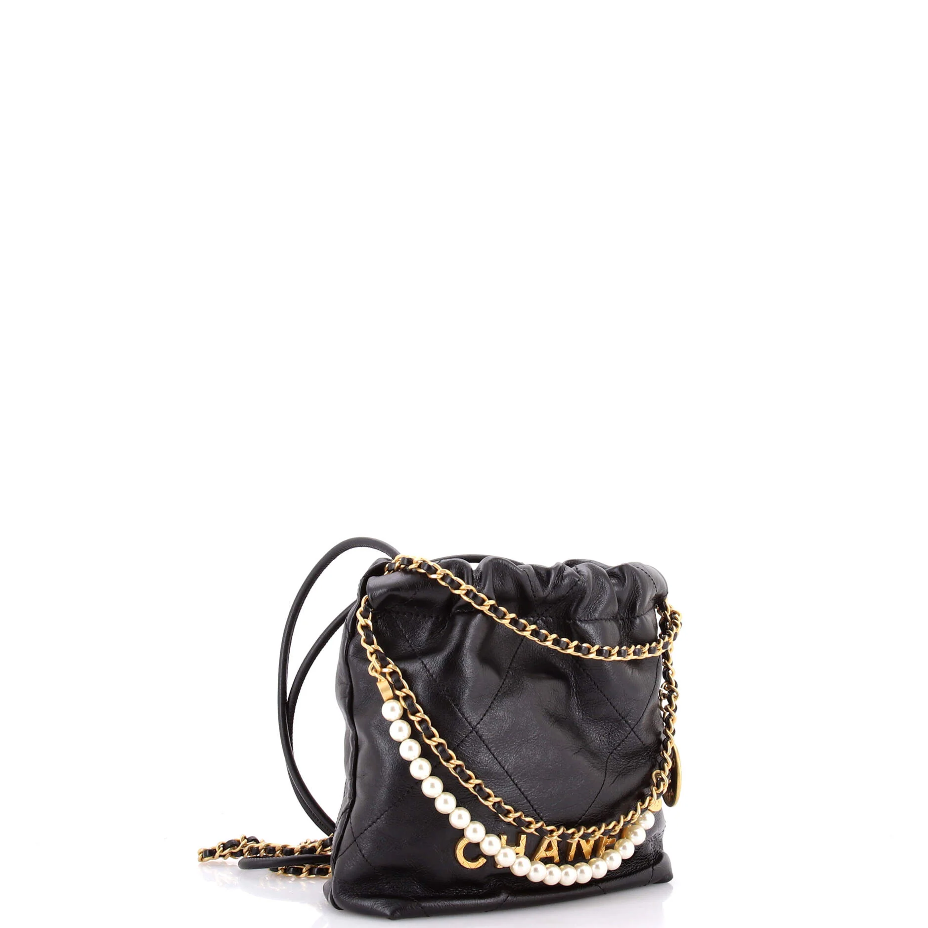 22 Chain Hobo Quilted Calfskin with Pearl Chain Mini - Image 2