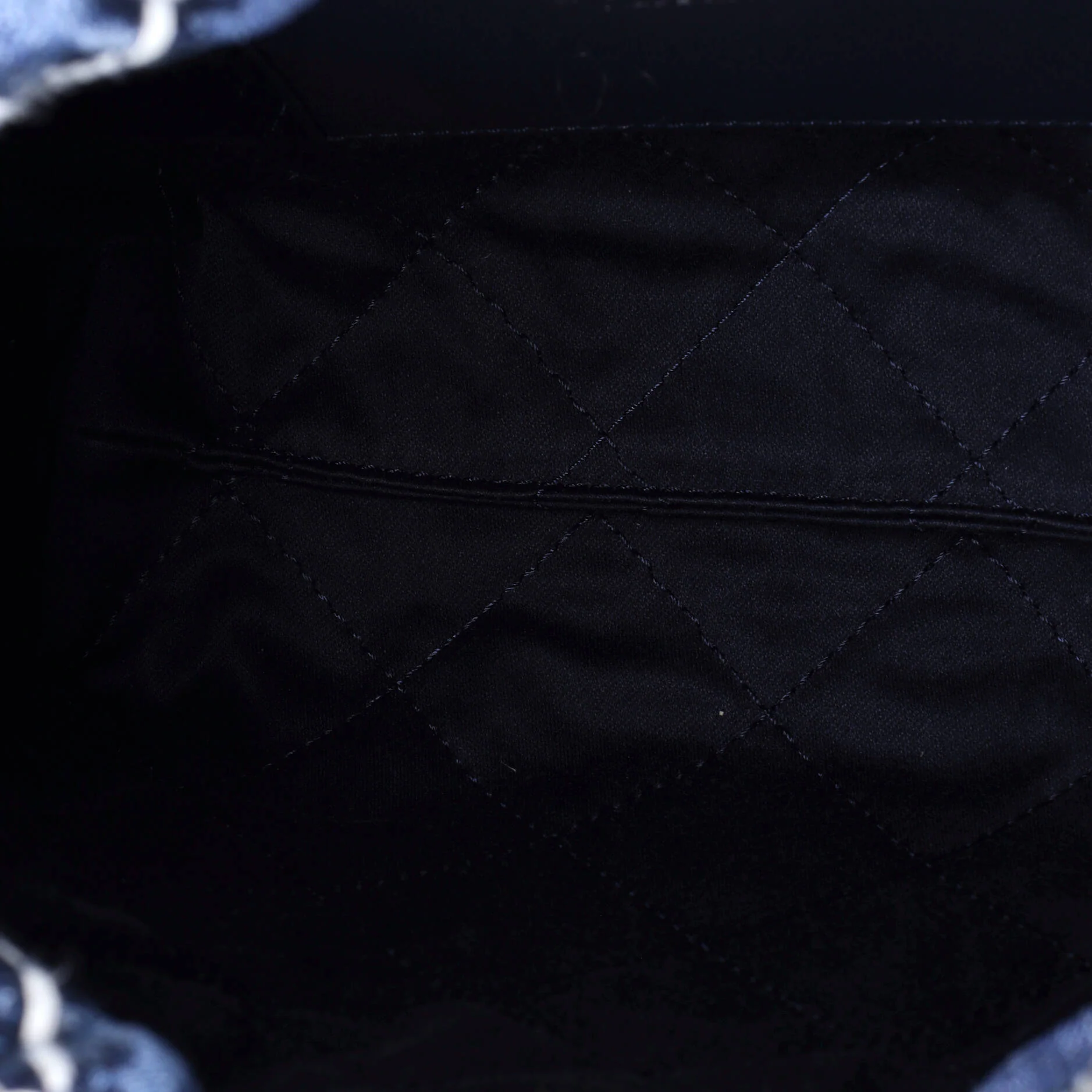 22 Chain Hobo Quilted Stitched Denim Mini - Image 5