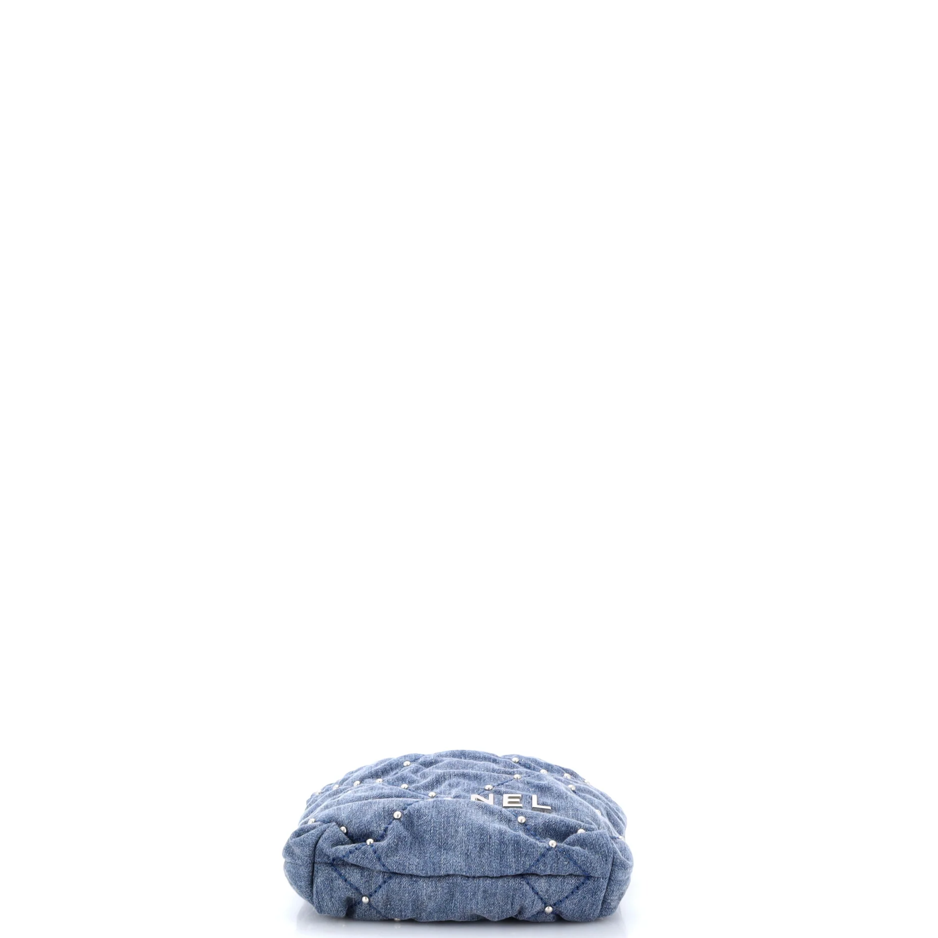 22 Chain Hobo Quilted Studded Denim Mini - Image 4