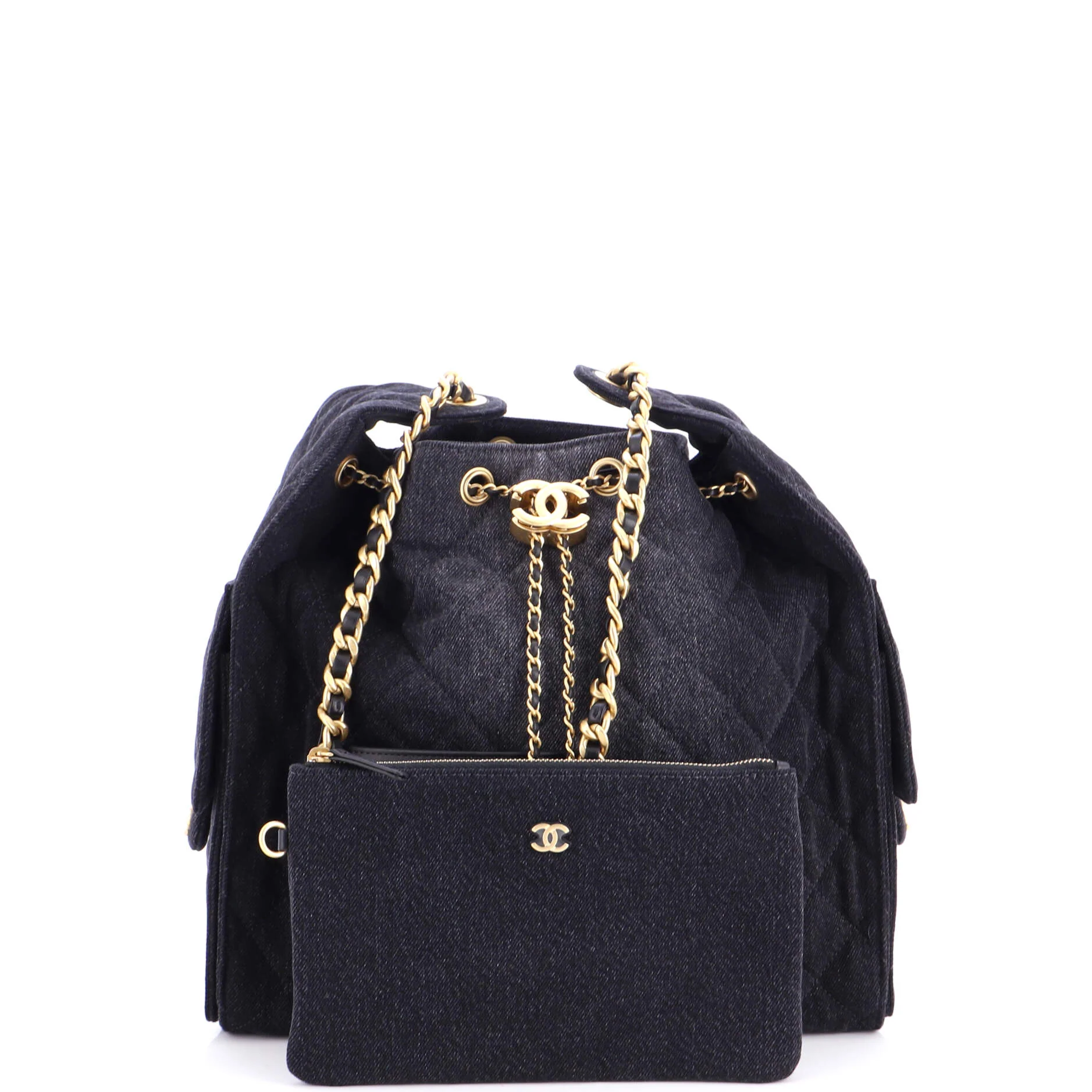 25 Hobo Bag Quilted Denim Medium - Image 3