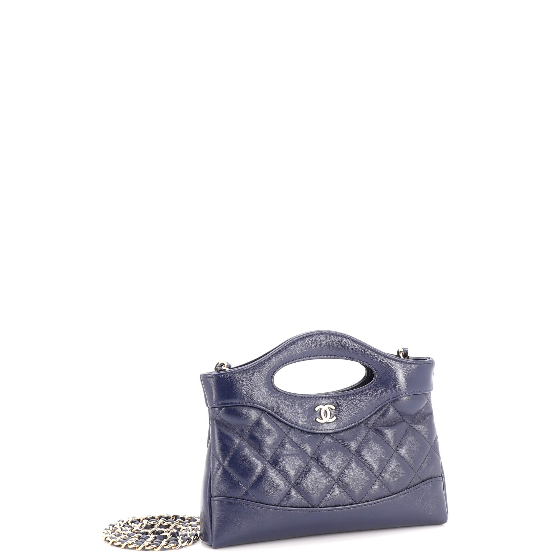 31 Shopping Bag Clutch with Chain Quilted Lambskin Small - Image 3