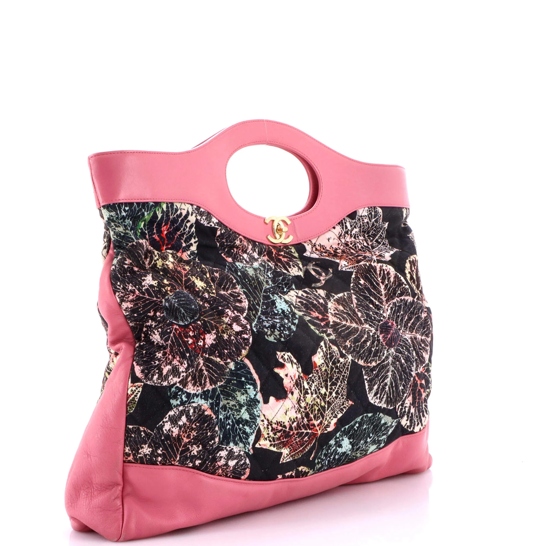 31 Shopping Bag Quilted Printed Cotton and Calfskin Large - Image 2