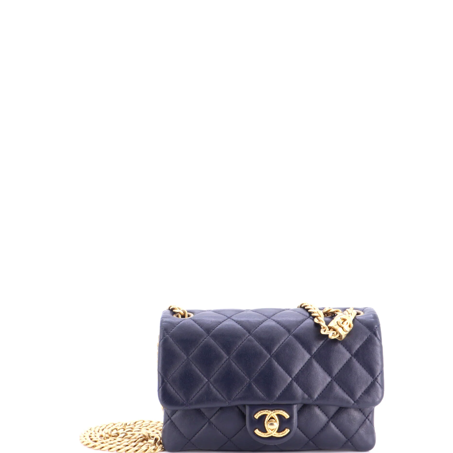 All Slide Long Flap Bag Quilted Lambskin Small