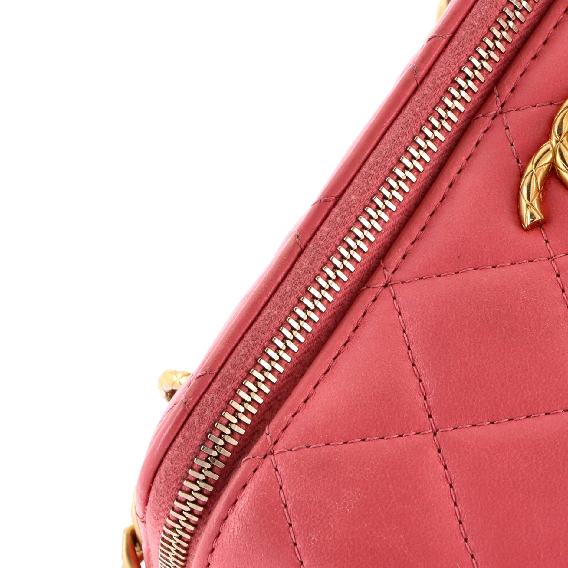All Slide Long Vanity Case with Chain Quilted Lambskin Small - Image 6