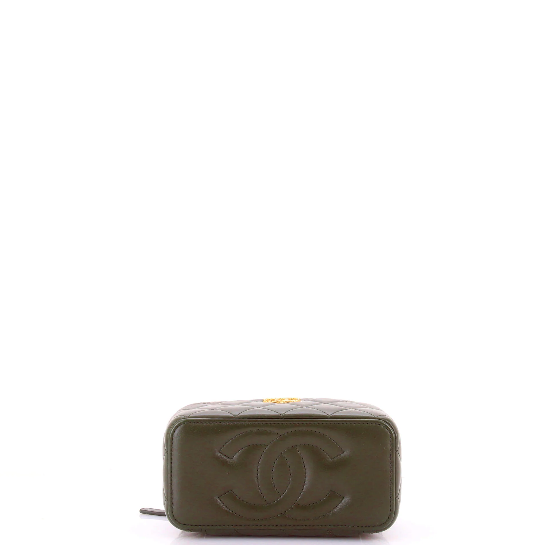 All Slide Long Vanity Case with Chain Quilted Lambskin Small - Image 4
