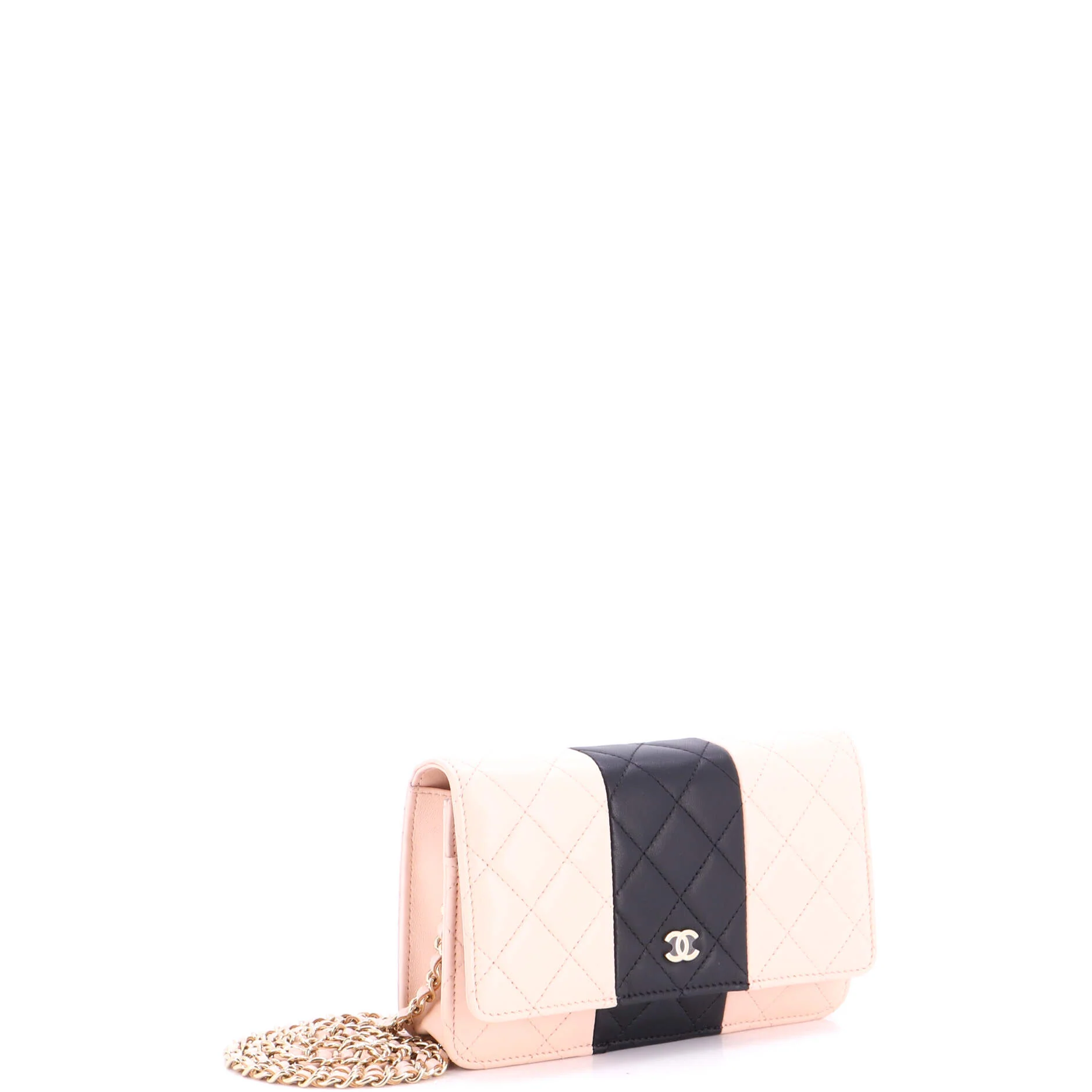Bicolor Two Tone Wallet on Chain Quilted Lambskin - Image 2