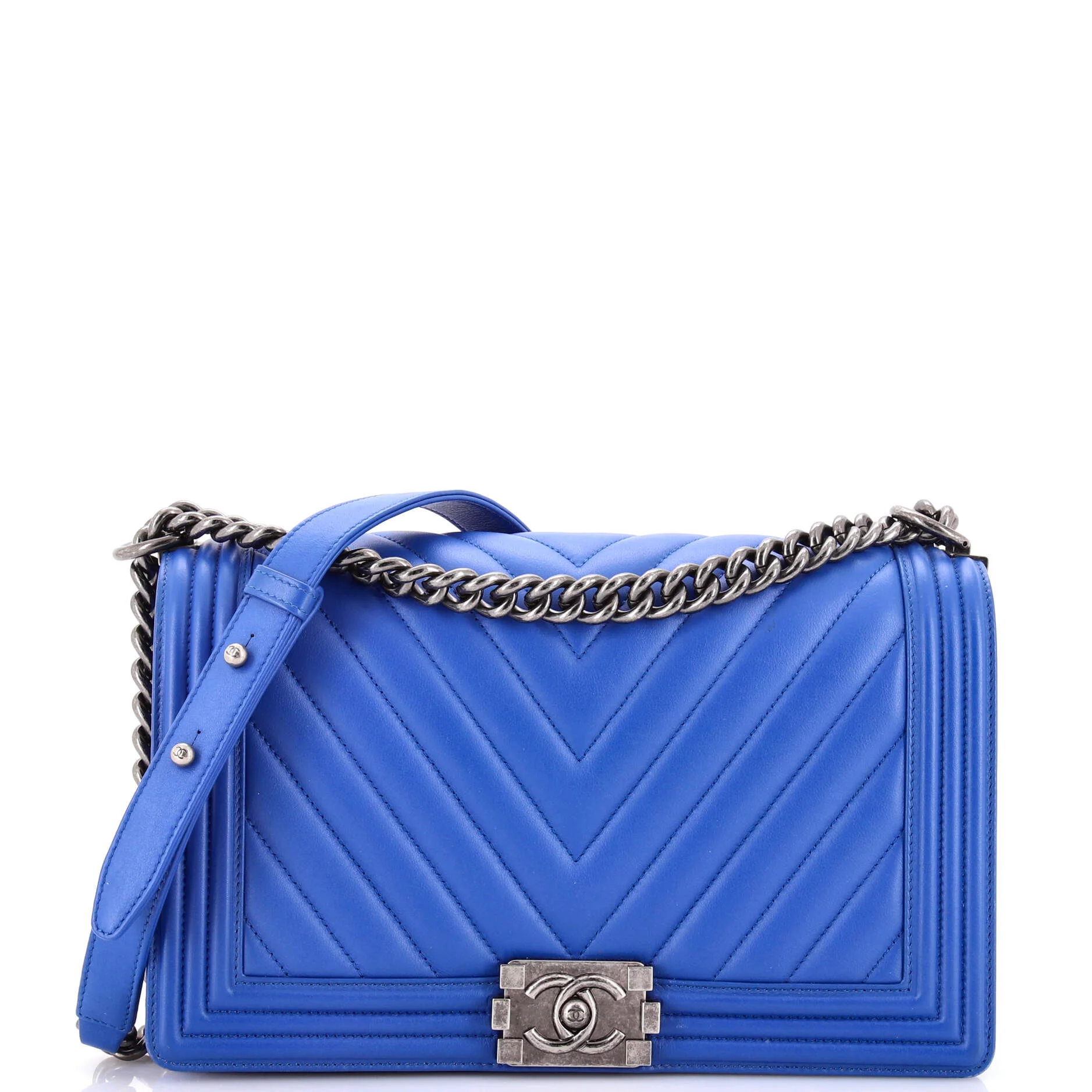 Boy Flap Bag Chevron Calfskin New Medium