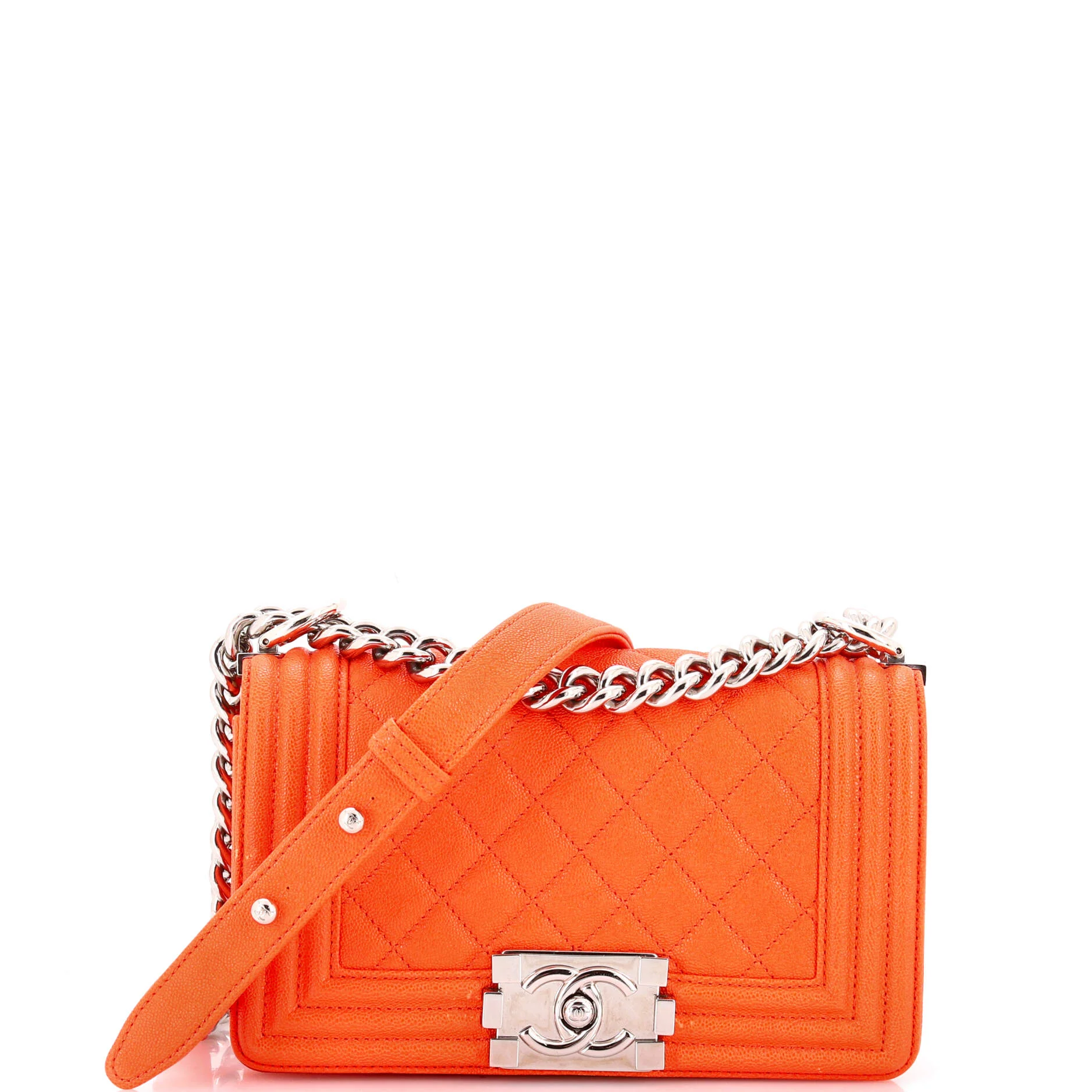Boy Flap Bag Quilted Caviar Small