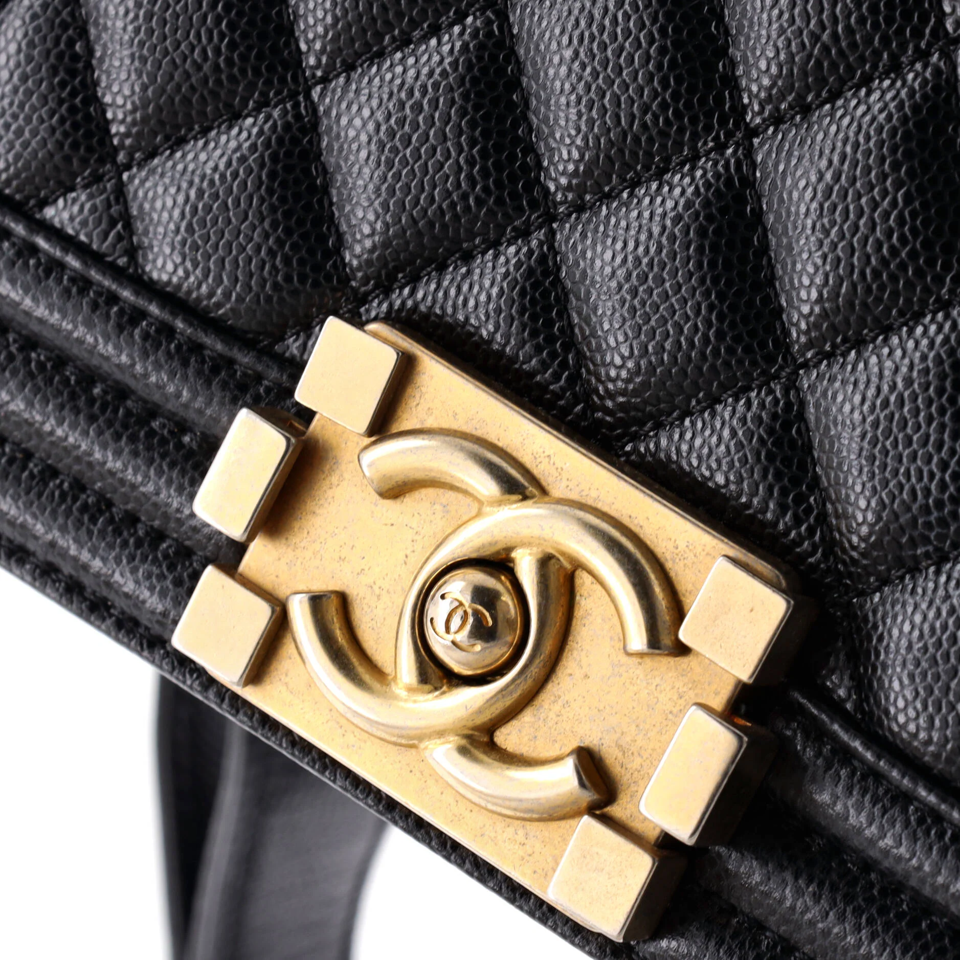Boy Flap Bag Quilted Caviar Small - Image 6