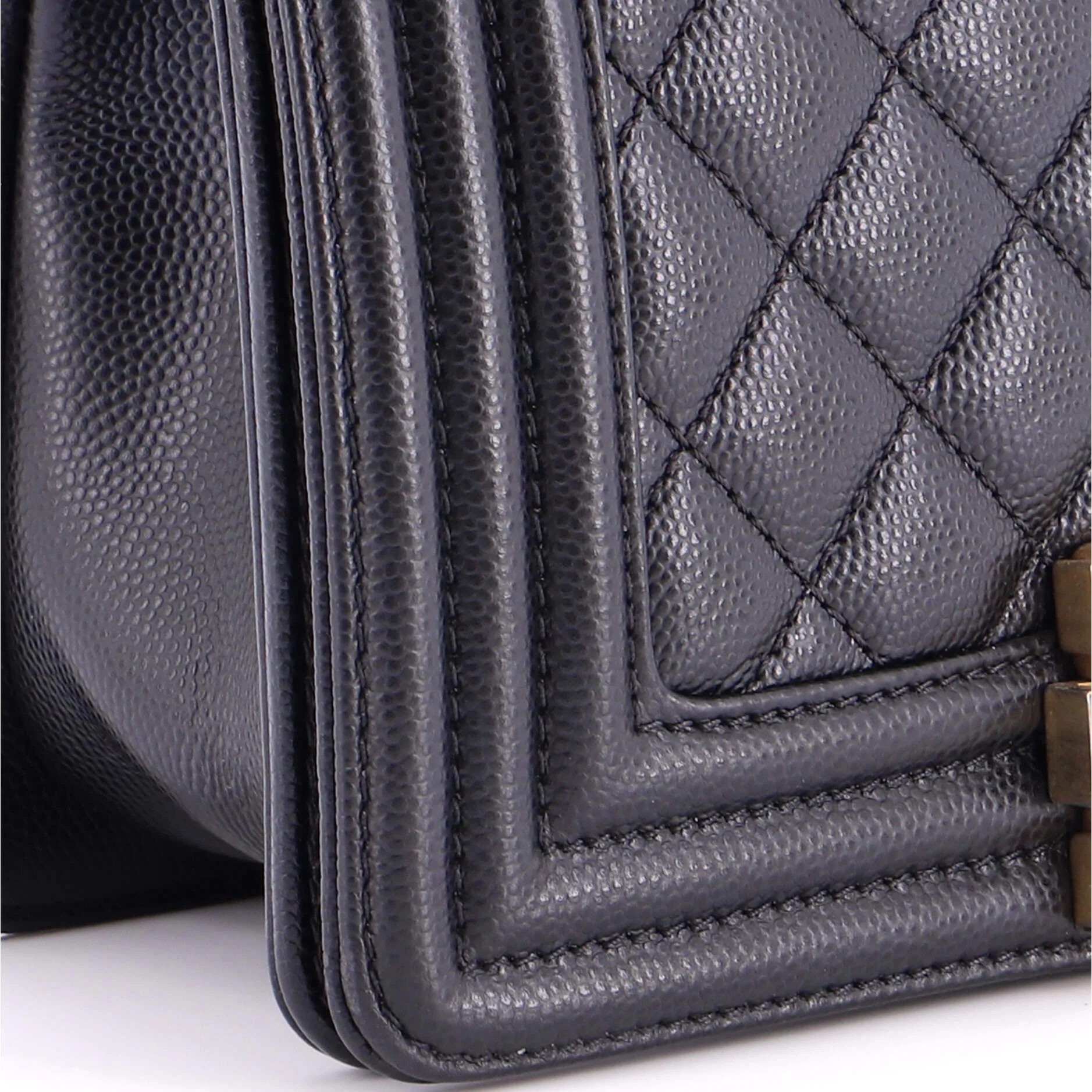 Boy Flap Bag Quilted Caviar Small - Image 7