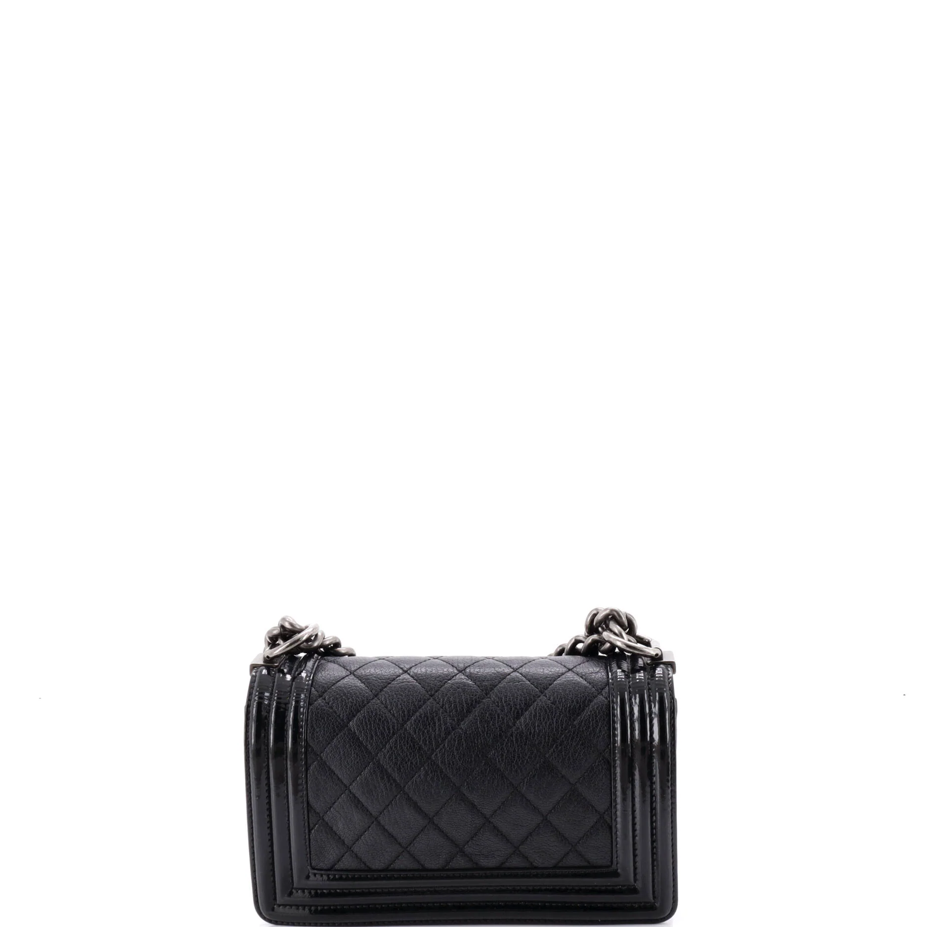 Boy Flap Bag Quilted Goatskin with Patent Small - Image 3