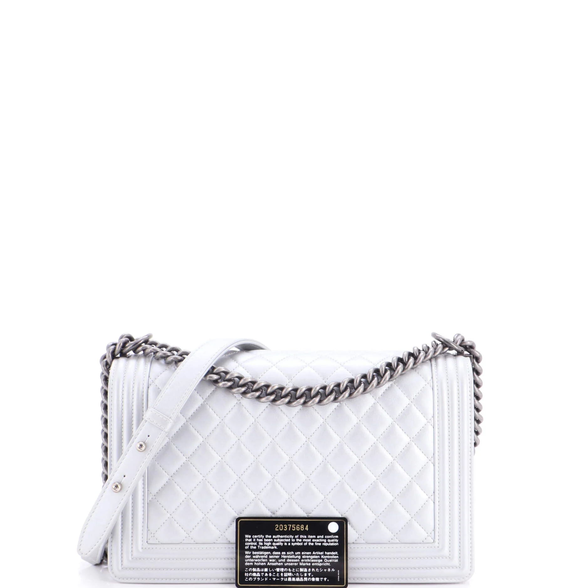 Boy Flap Bag Quilted Metallic Calfskin New Medium - Image 2