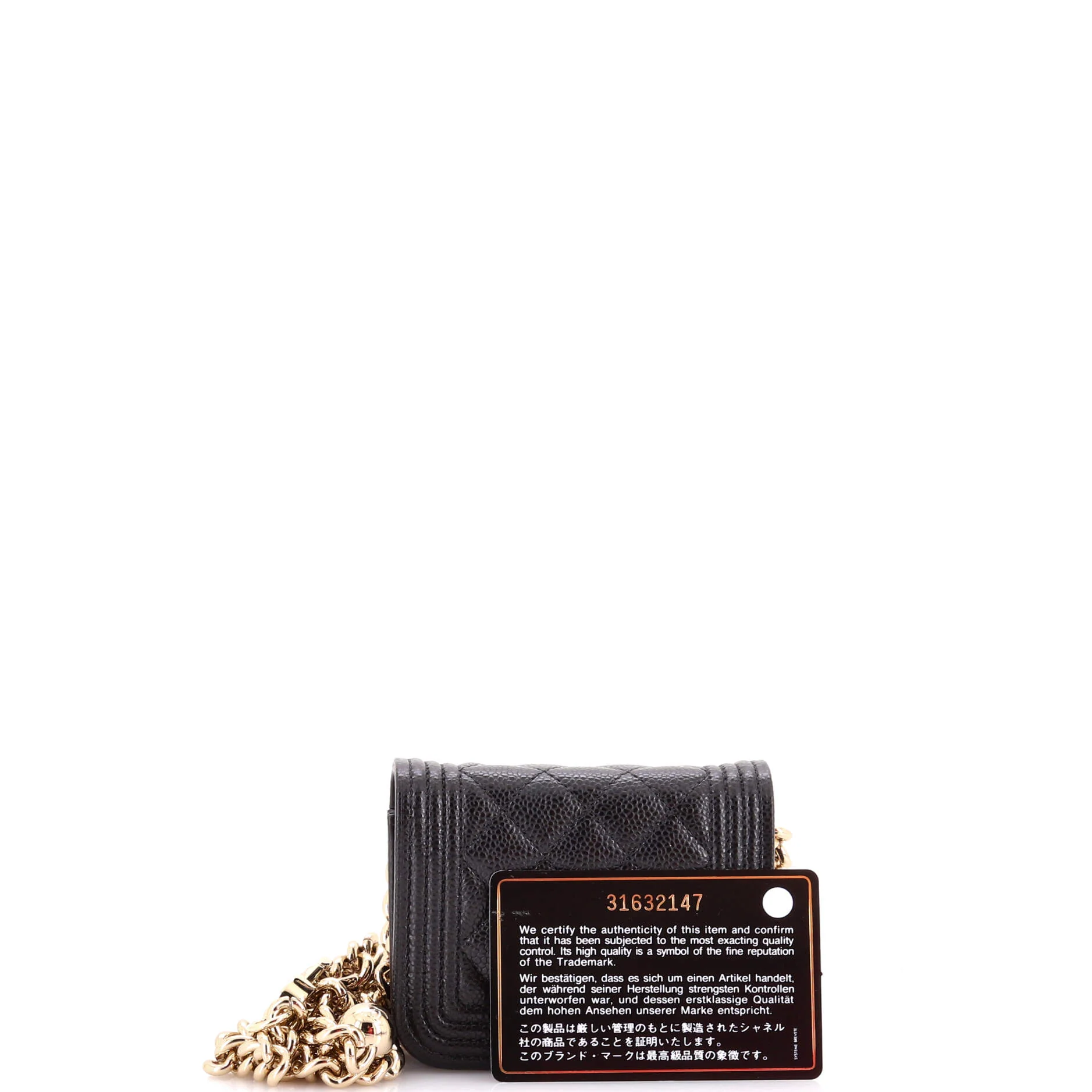 Boy Flap Chain Belt Bag Quilted Caviar - Image 2