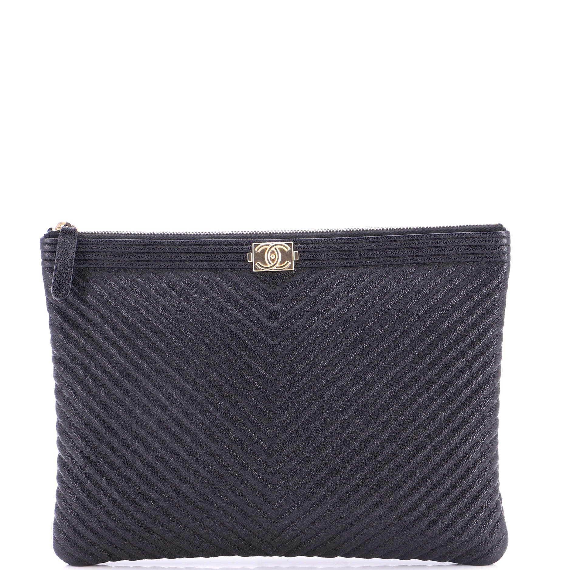 Boy O Case Clutch Chevron Caviar Medium