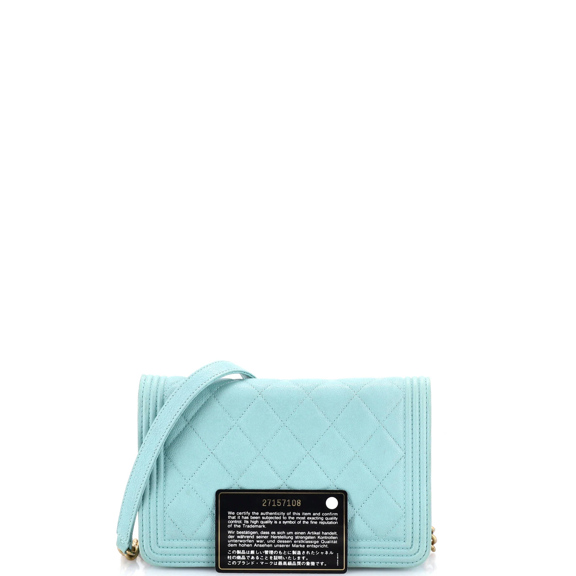 Boy Wallet on Chain Quilted Caviar - Image 2