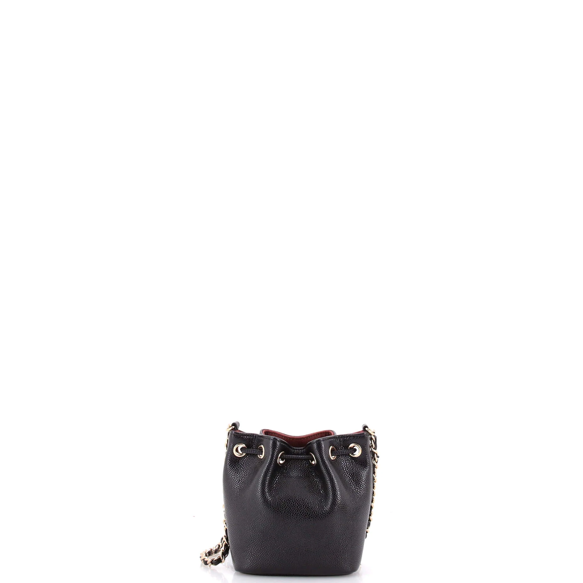 Business Affinity Drawstring Bucket Bag Quilted Caviar Mini - Image 3