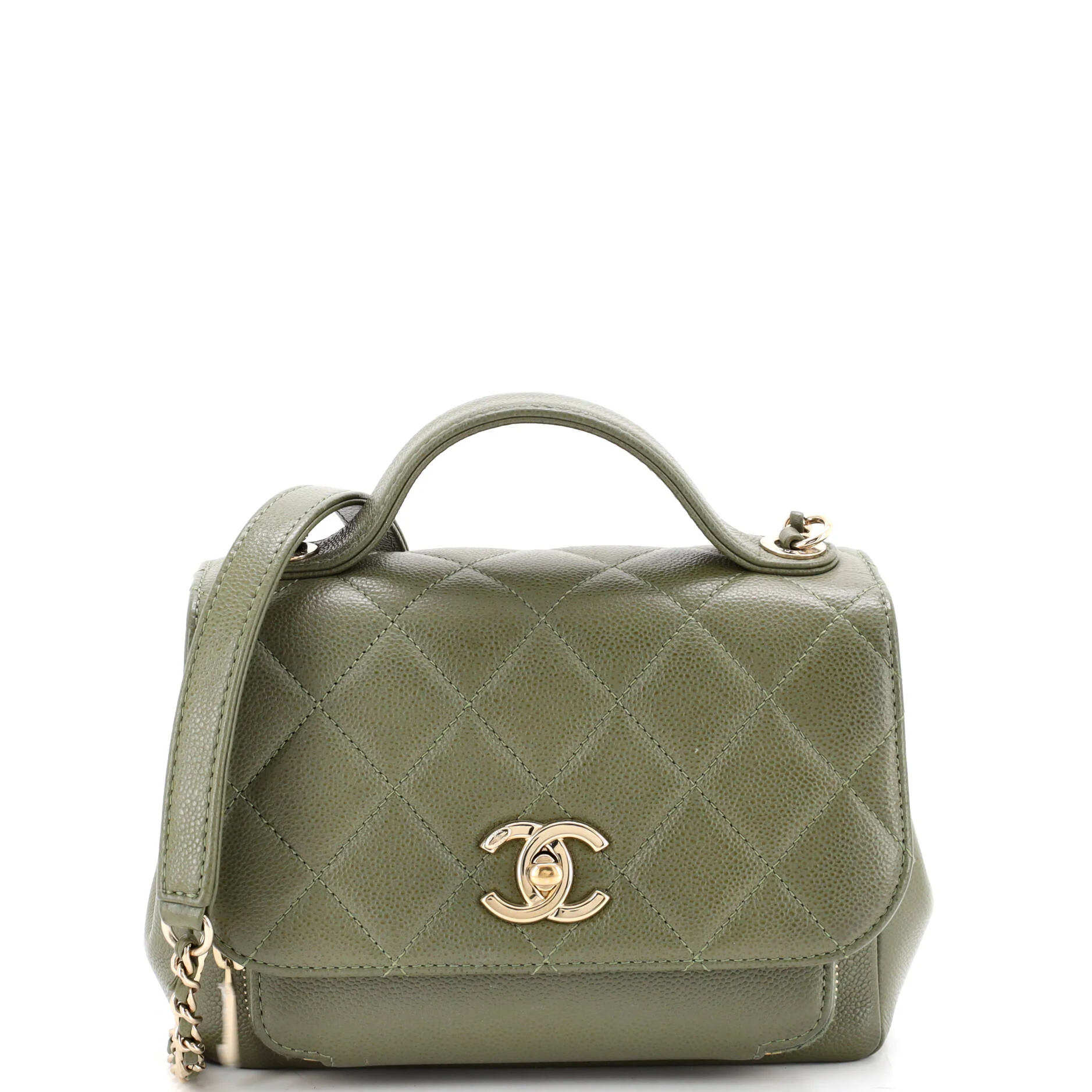 Business Affinity Flap Bag Quilted Caviar Mini