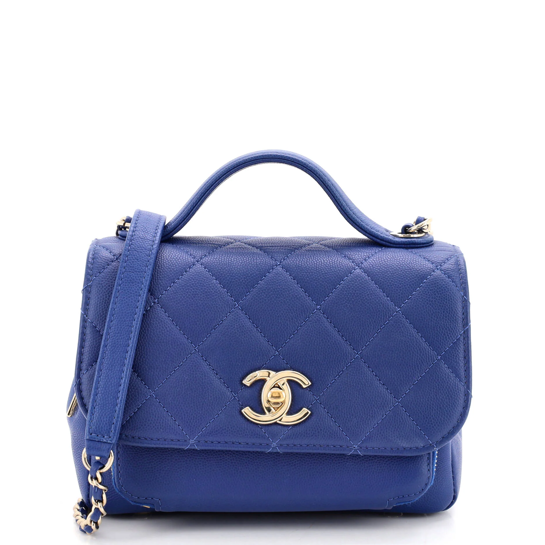 Business Affinity Flap Bag Quilted Caviar Small