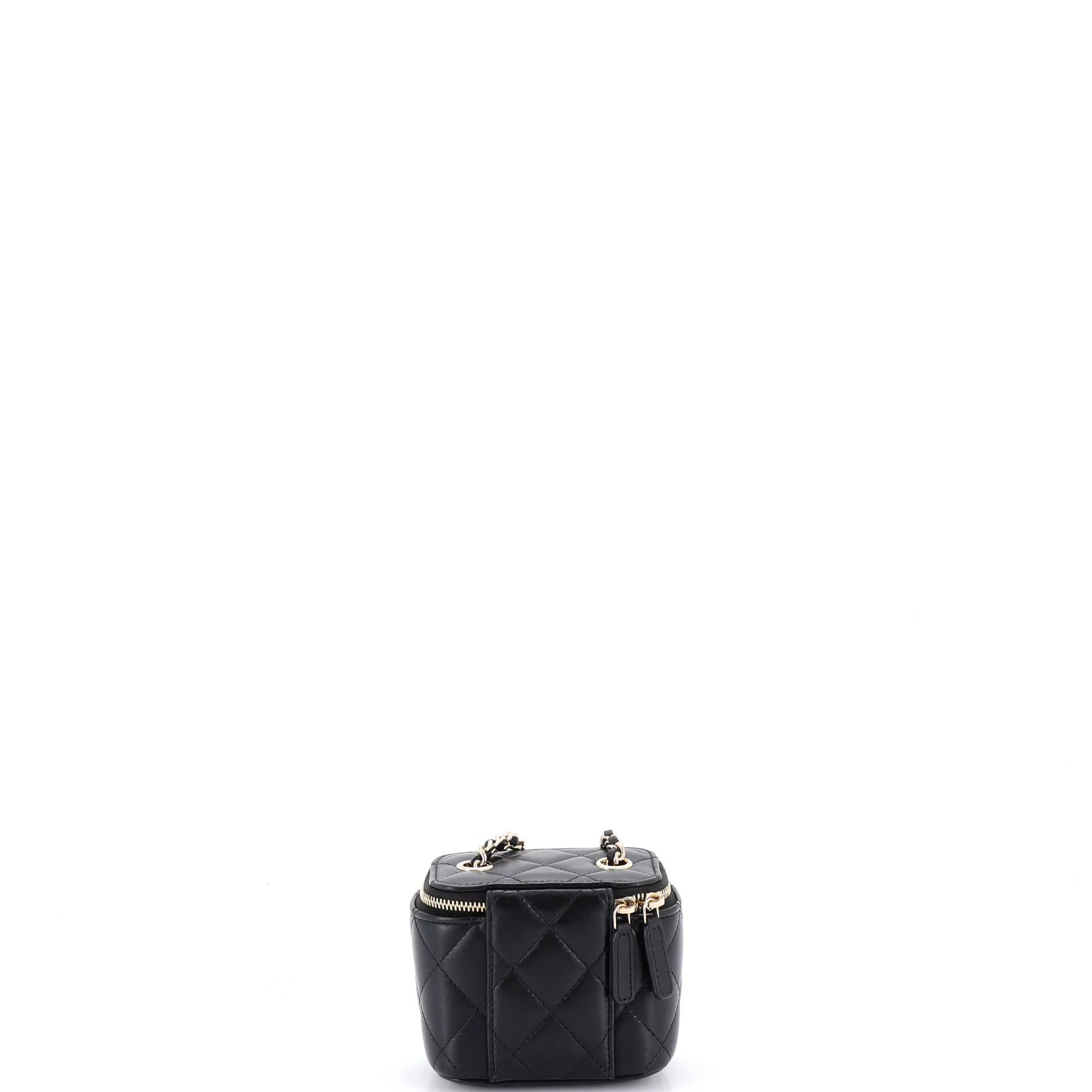 Camellia Bow Vanity Case with Chain Quilted Lambskin Mini - Image 3