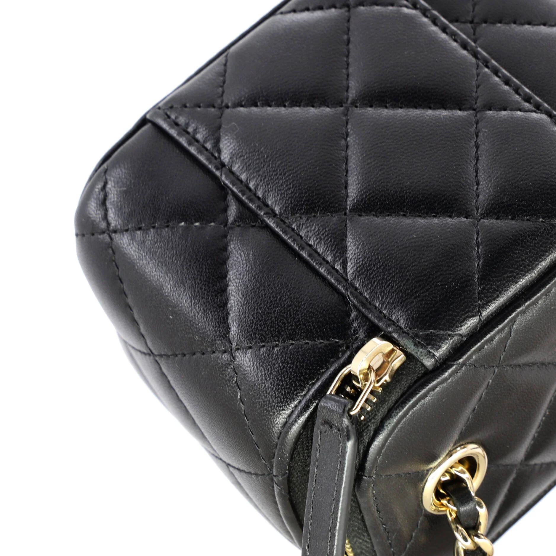 Camellia Bow Vanity Case with Chain Quilted Lambskin Mini - Image 6