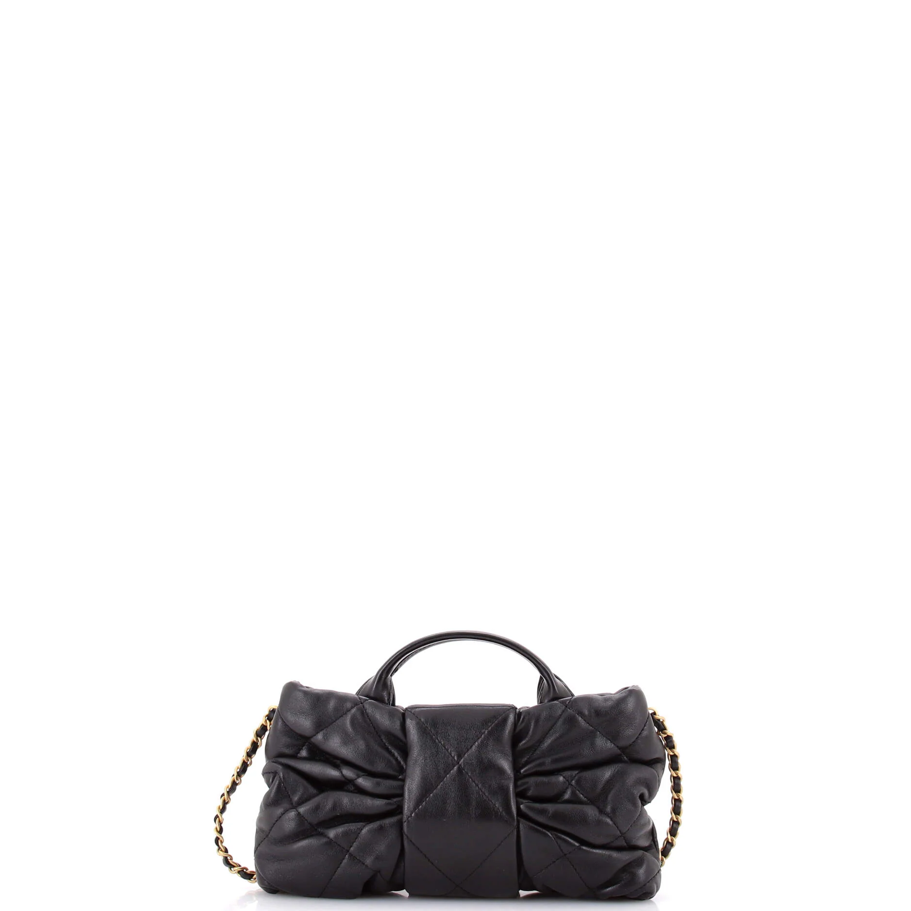 CC Bow Chain Shoulder Bag Quilted Leather Mini - Image 3