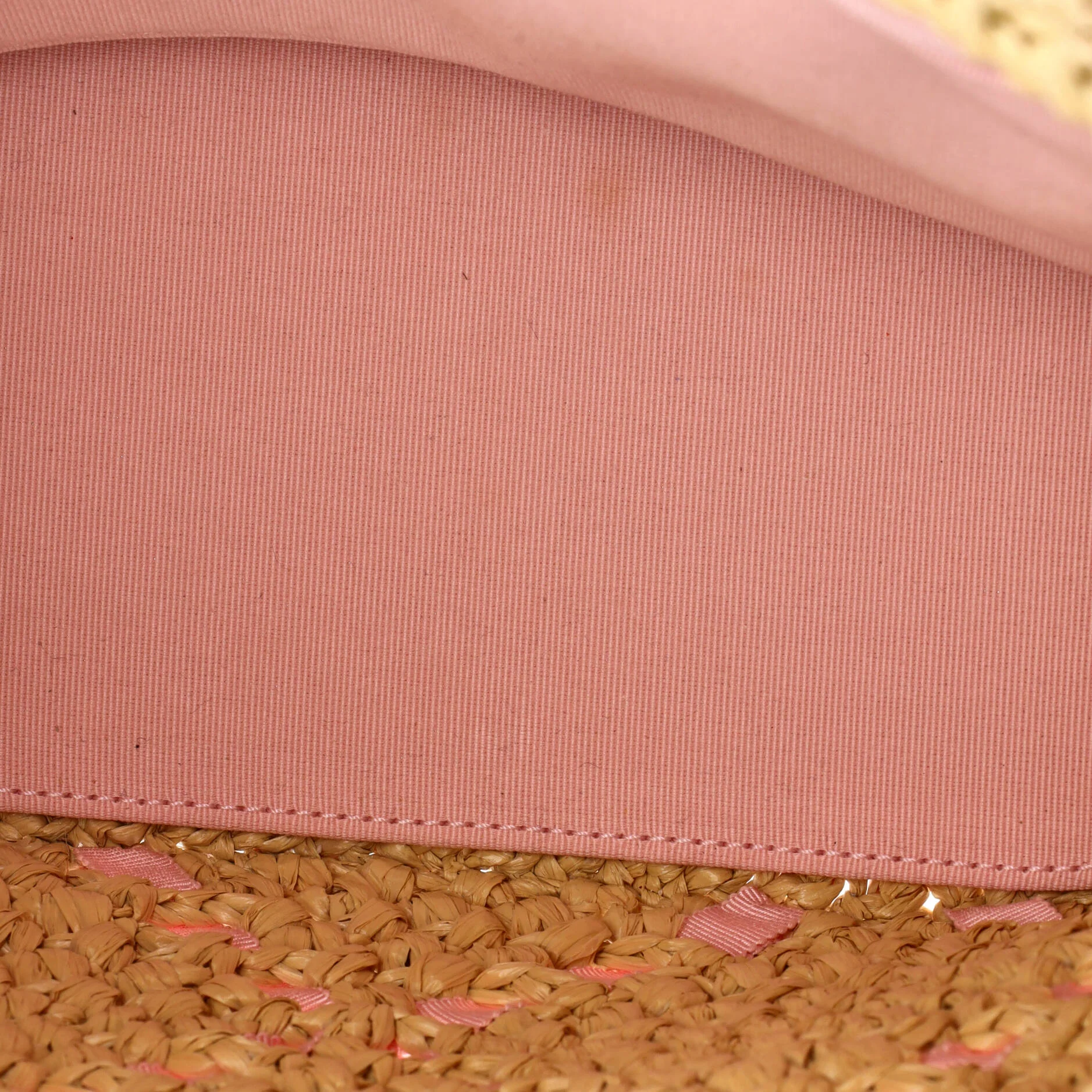 CC Braided Shopping Tote Raffia with Grosgrain Small - Image 5