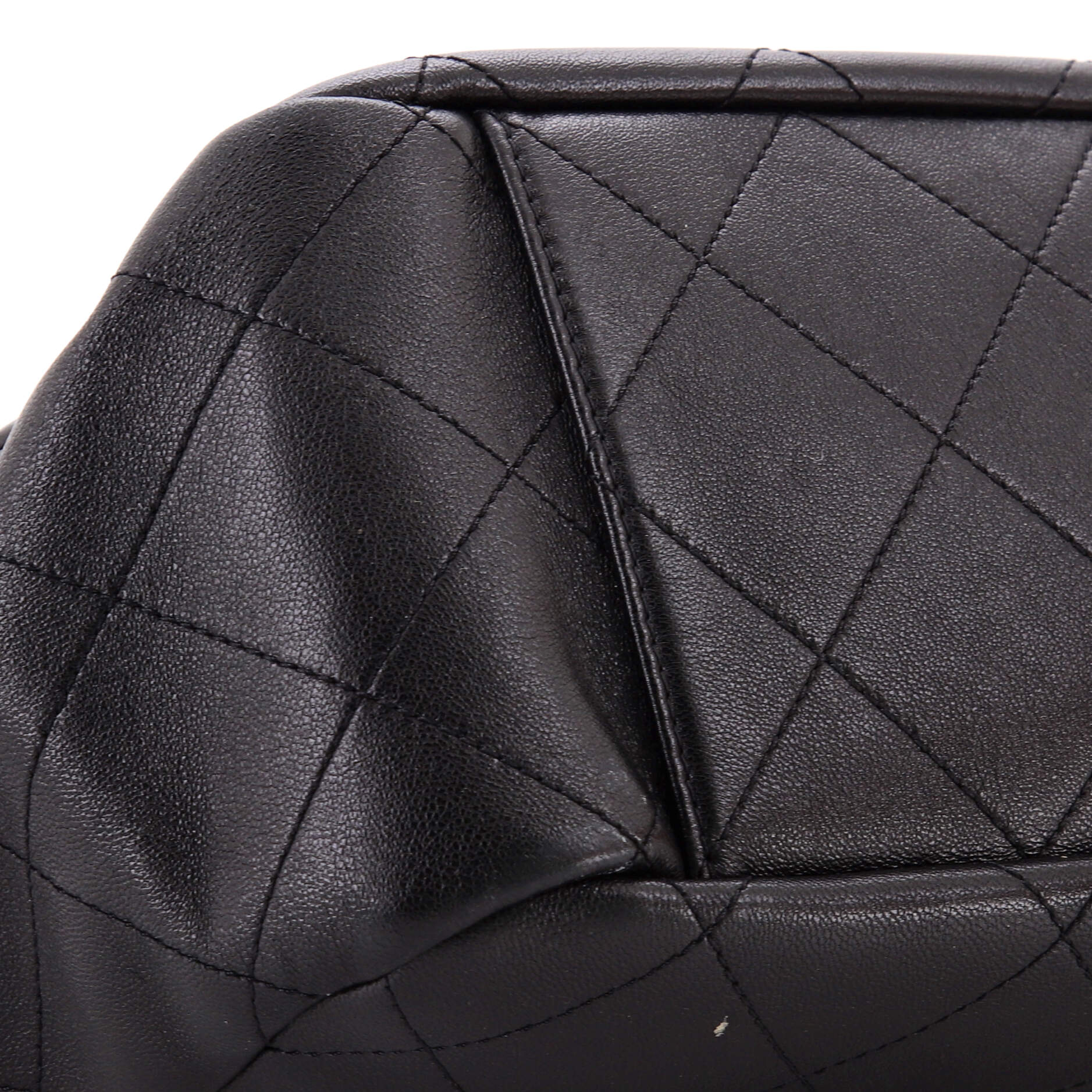 CC Button Chain Tote Quilted Shiny Lambskin Small - Image 6