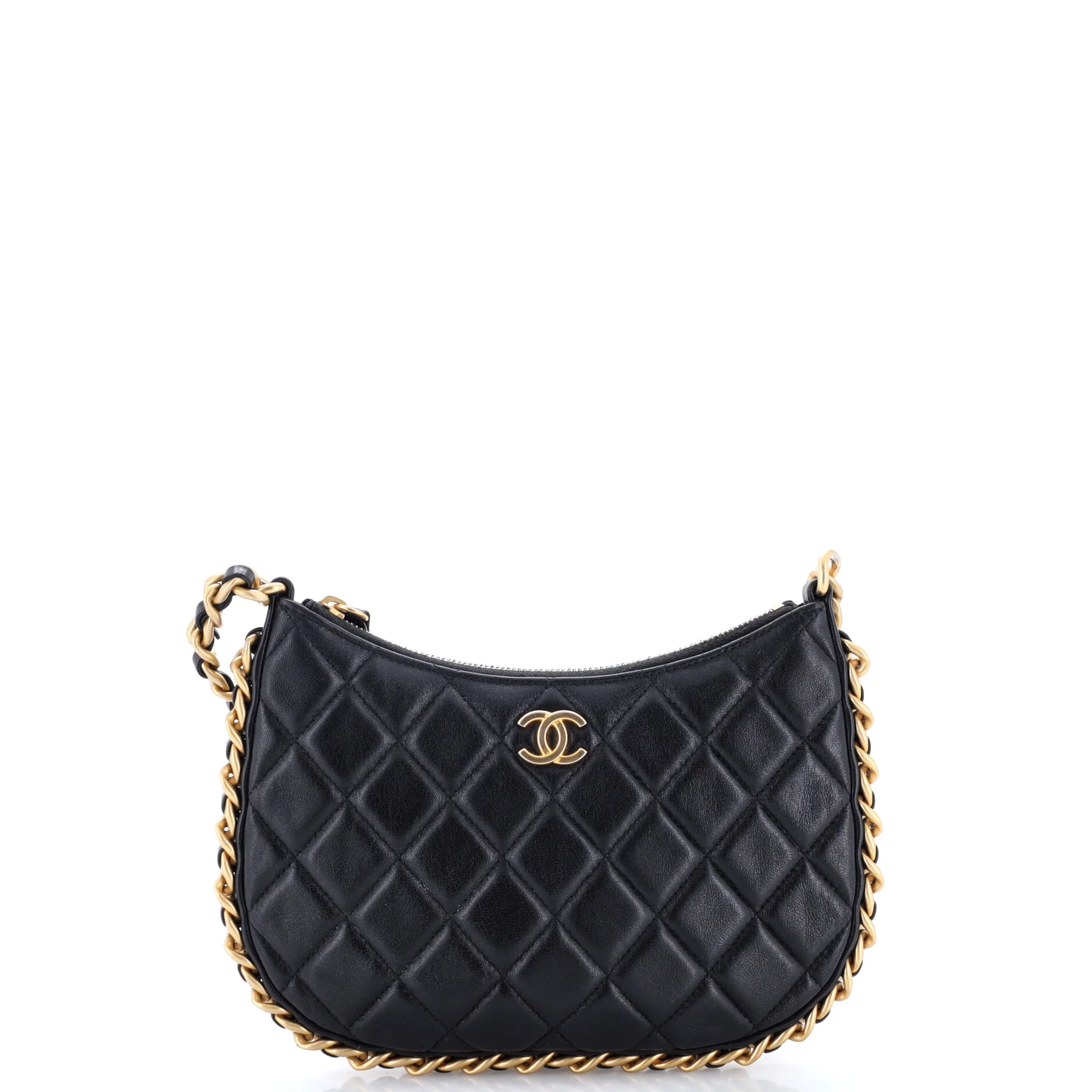 CC Chain Around Hobo Quilted Lambskin