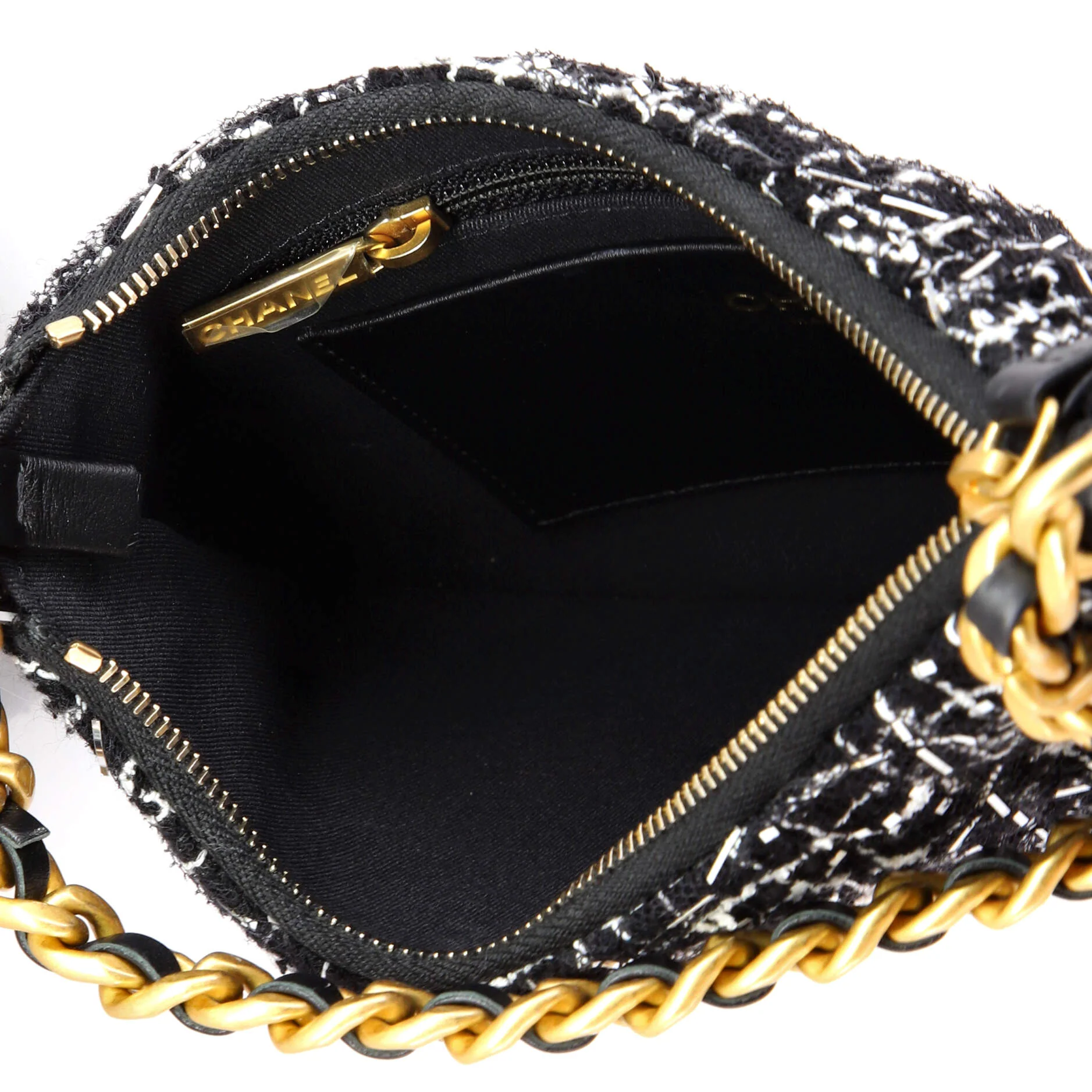 CC Chain Around Hobo Quilted Tweed with Sequins - Image 5