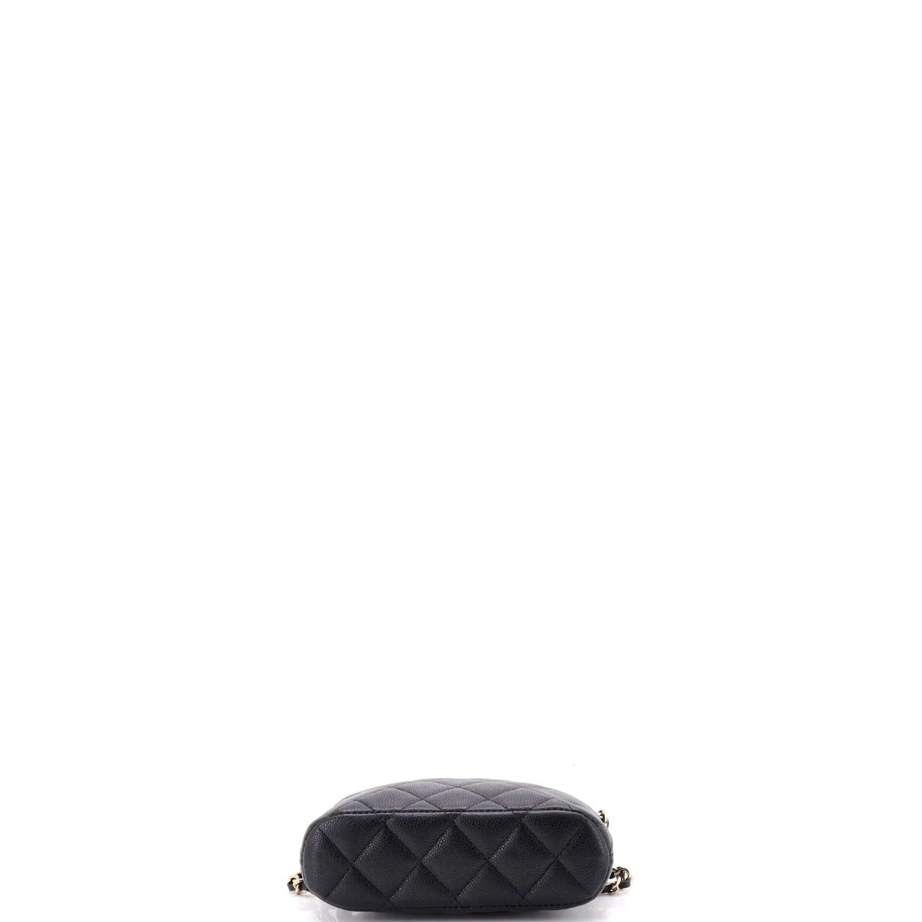 CC Dome Zip Clutch with Chain Quilted Caviar Mini - Image 4