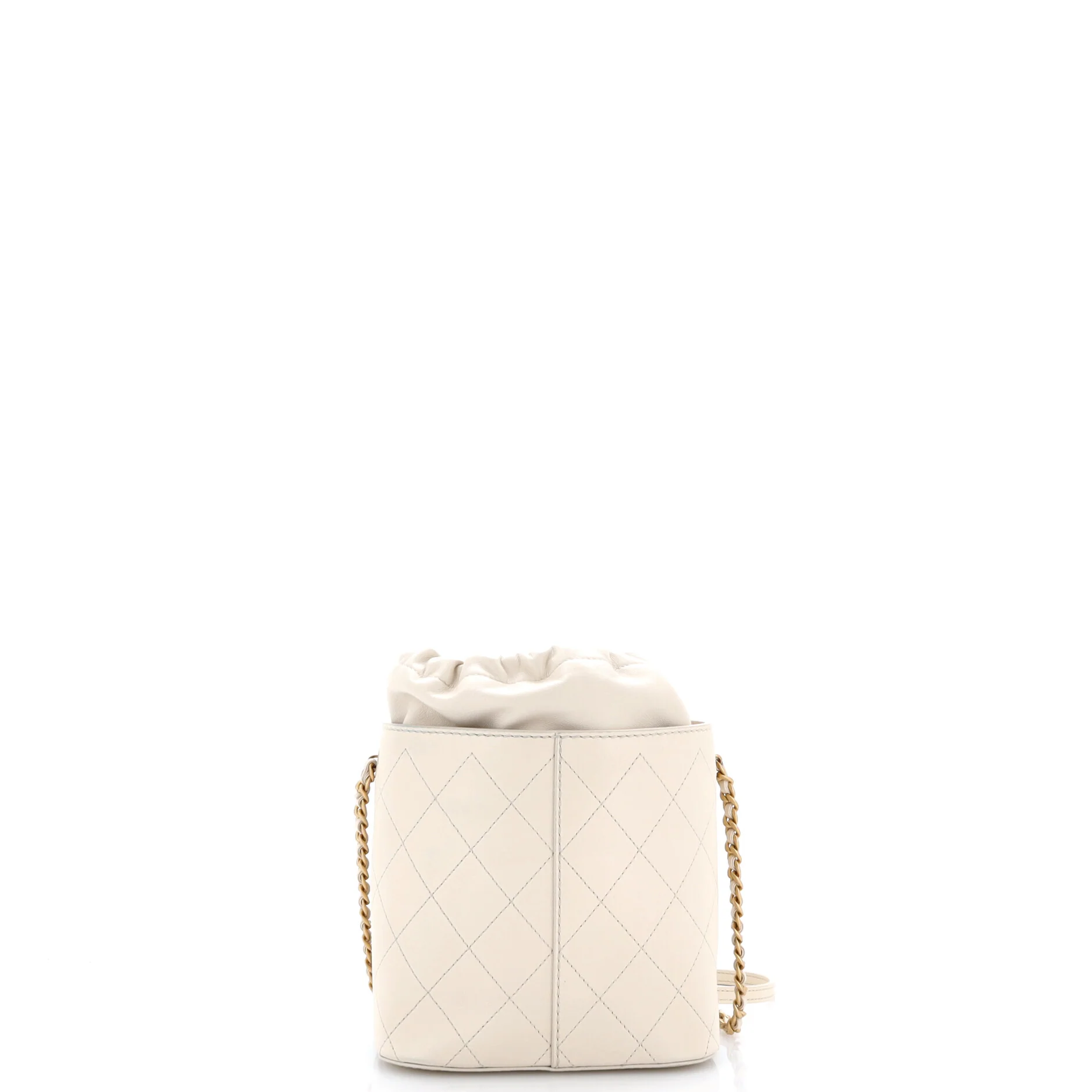CC Drawstring Bucket Crossbody Bag Stitched Calfskin Medium - Image 3