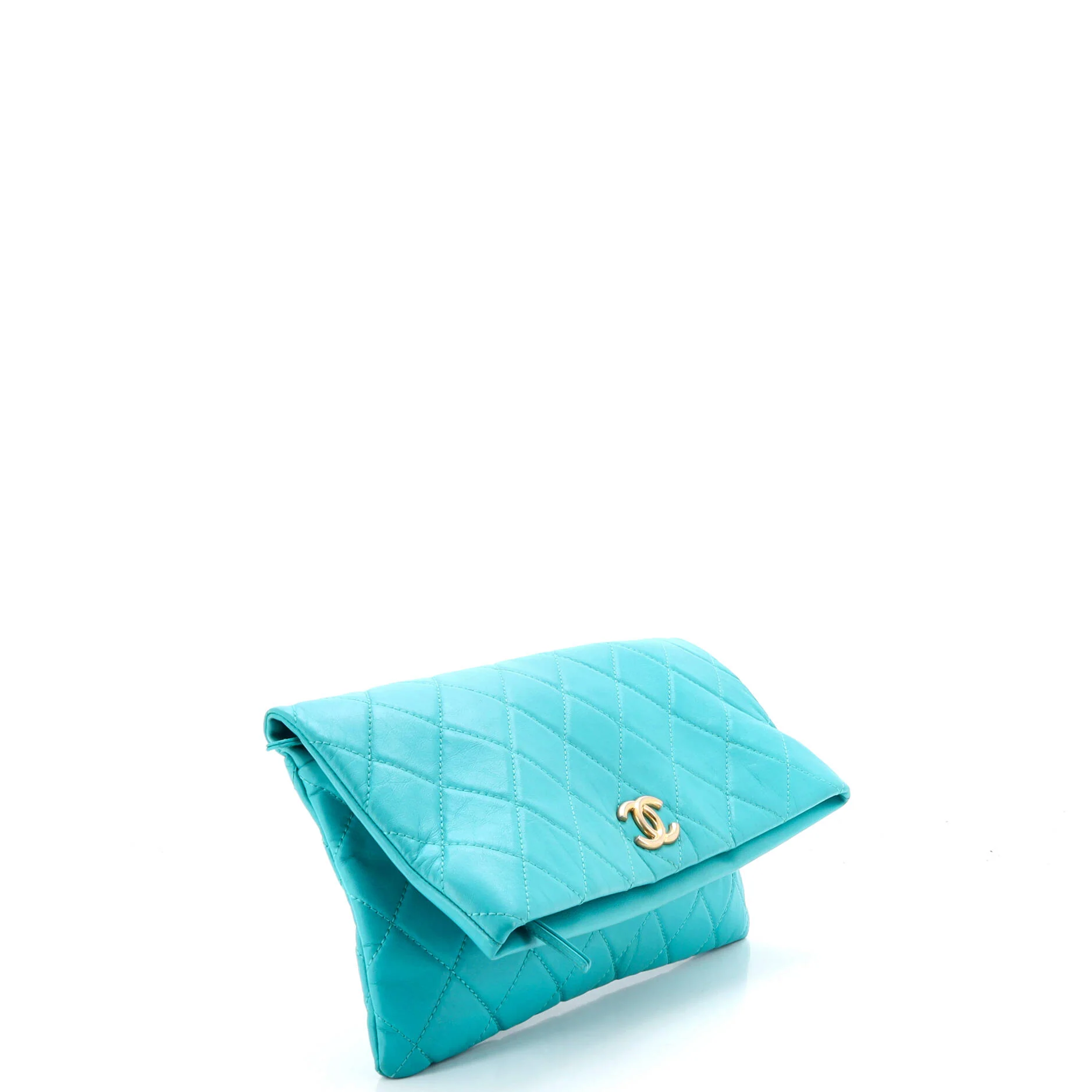 CC Foldover Clutch Quilted Lambskin Large - Image 2