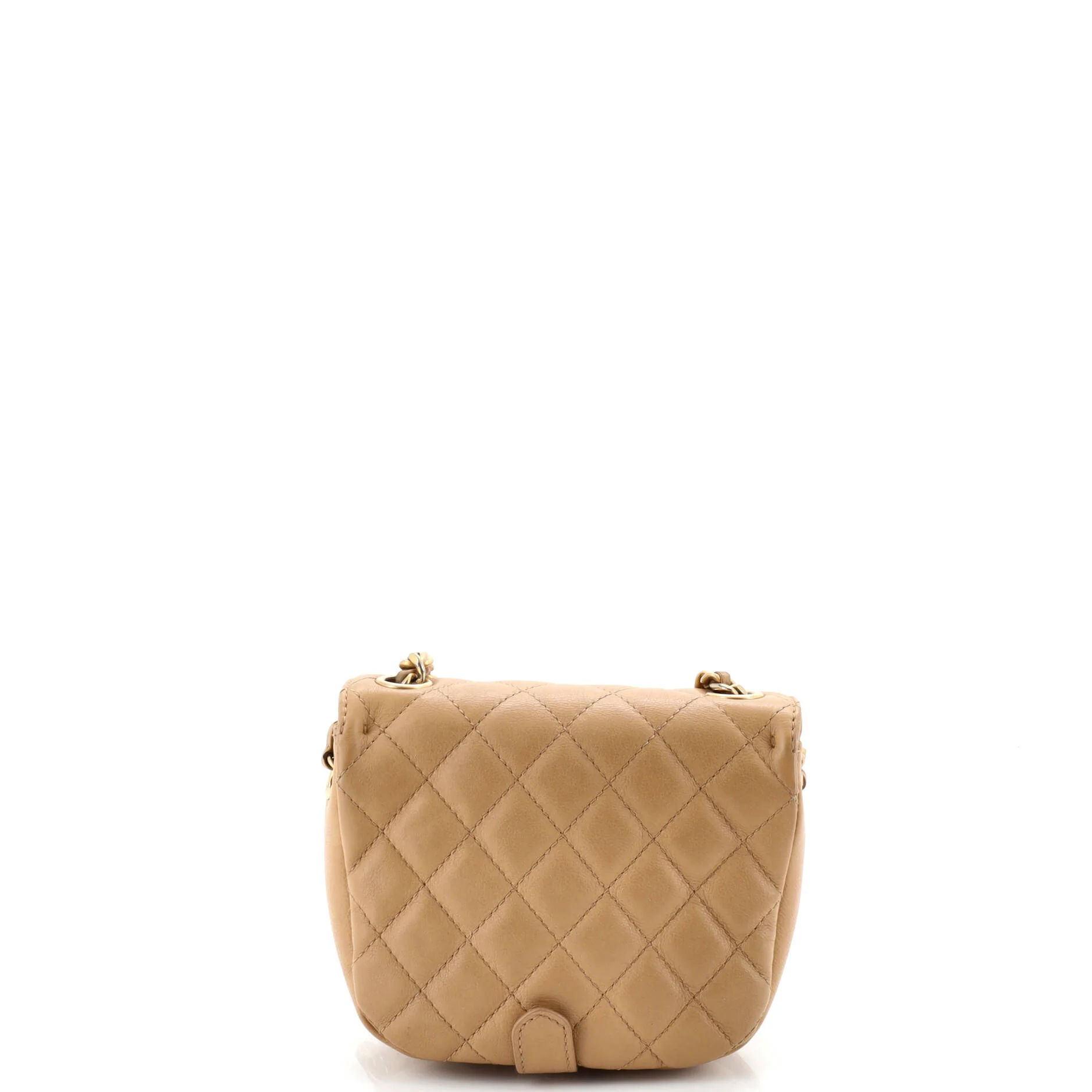 CC Full Flap Saddle Messenger Quilted Calfskin Mini - Image 6
