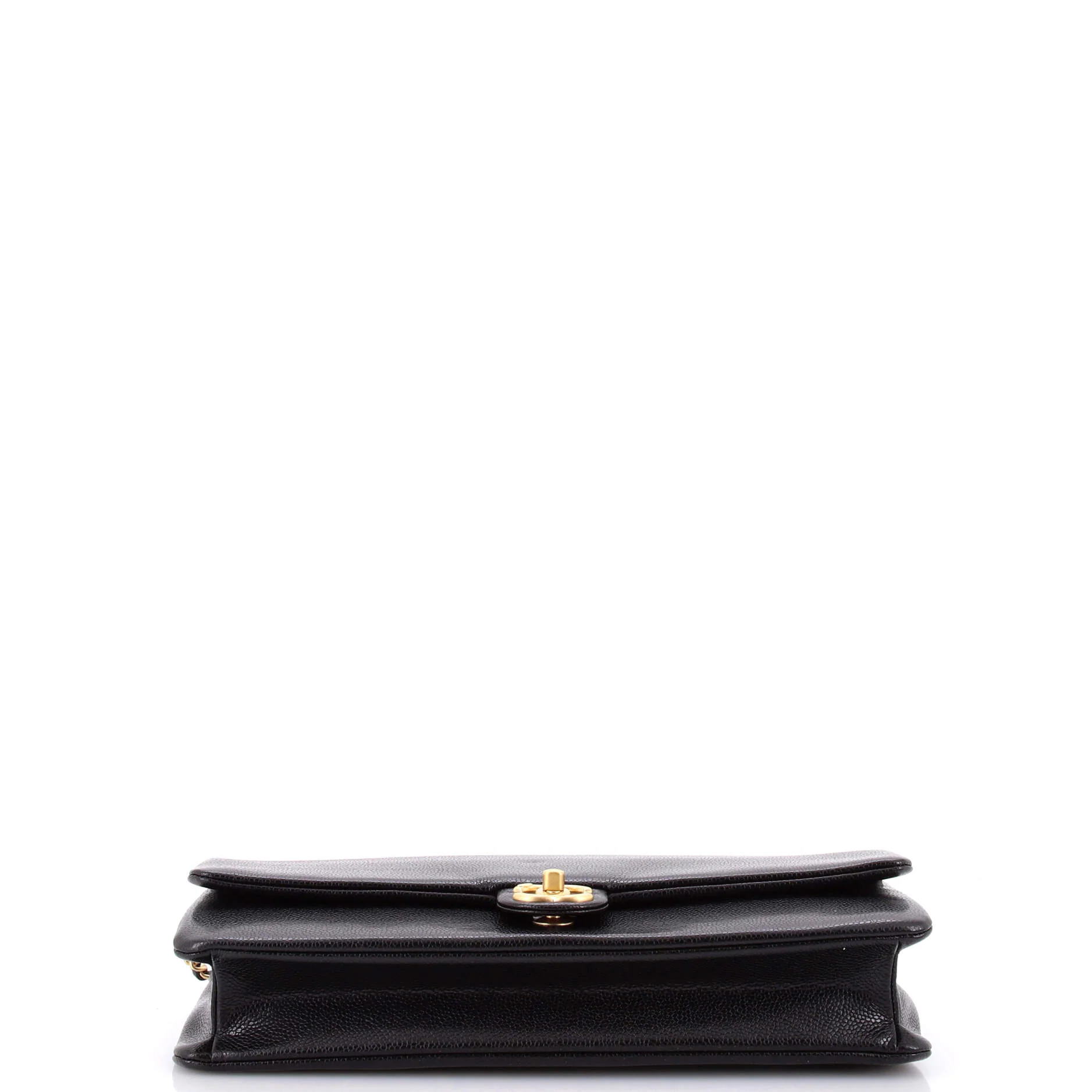 CC Medallion Maxi Chain Clutch Grained Calfskin East West - Image 4