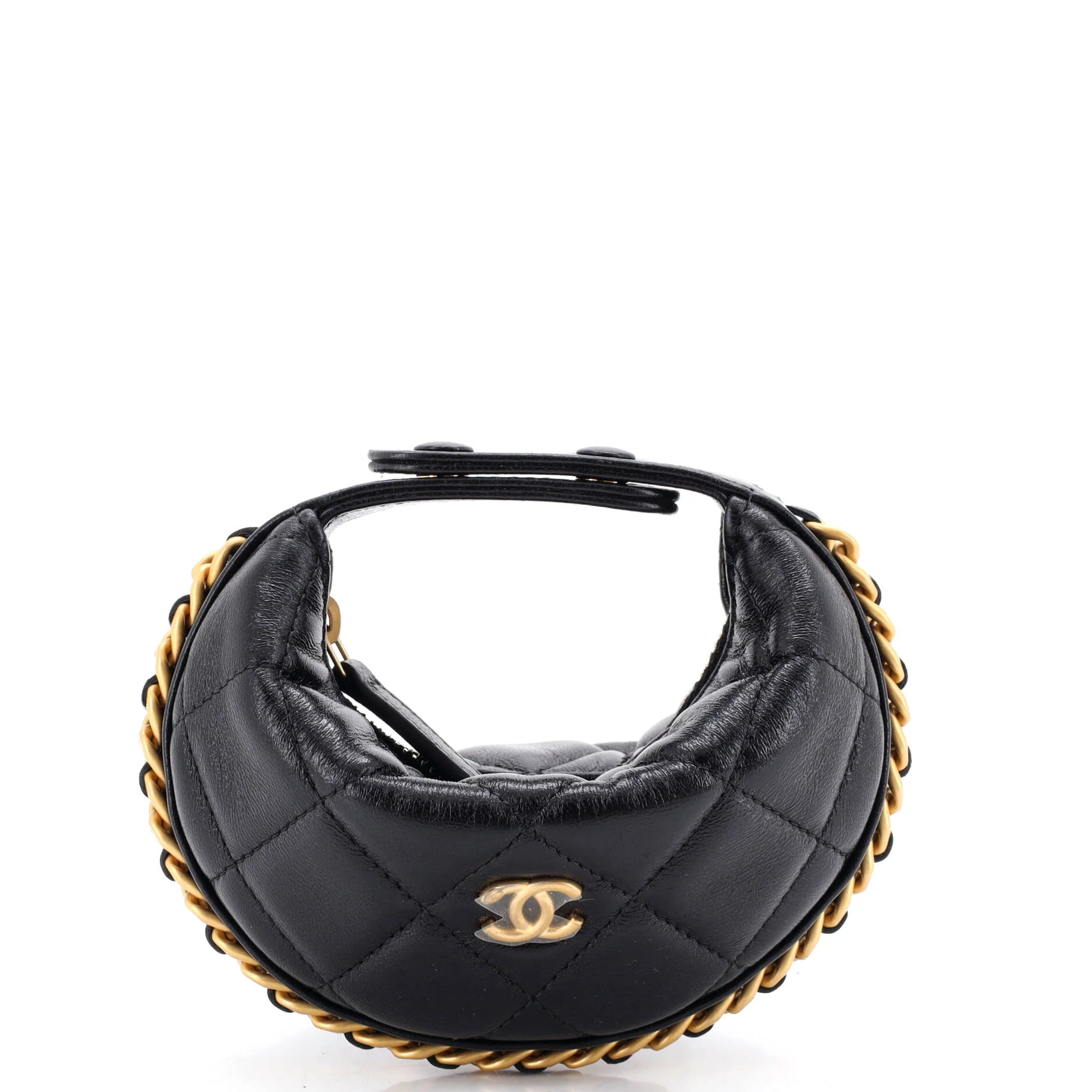 Chain Around Hobo Pouch Quilted Lambskin Extra Mini