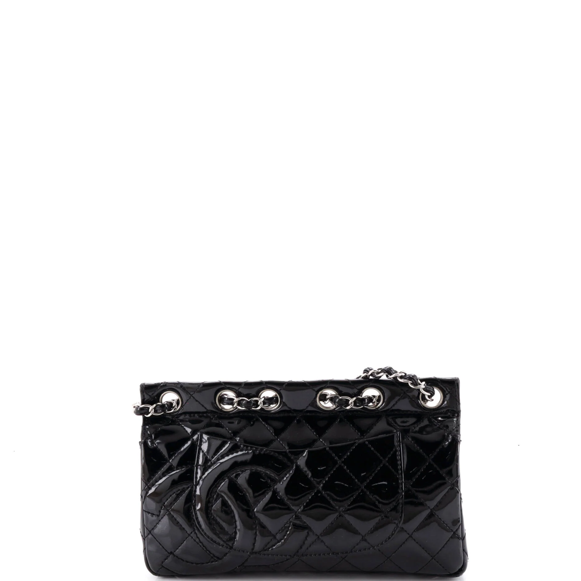 Chain Through Flap Bag Quilted Patent Medium - Image 3