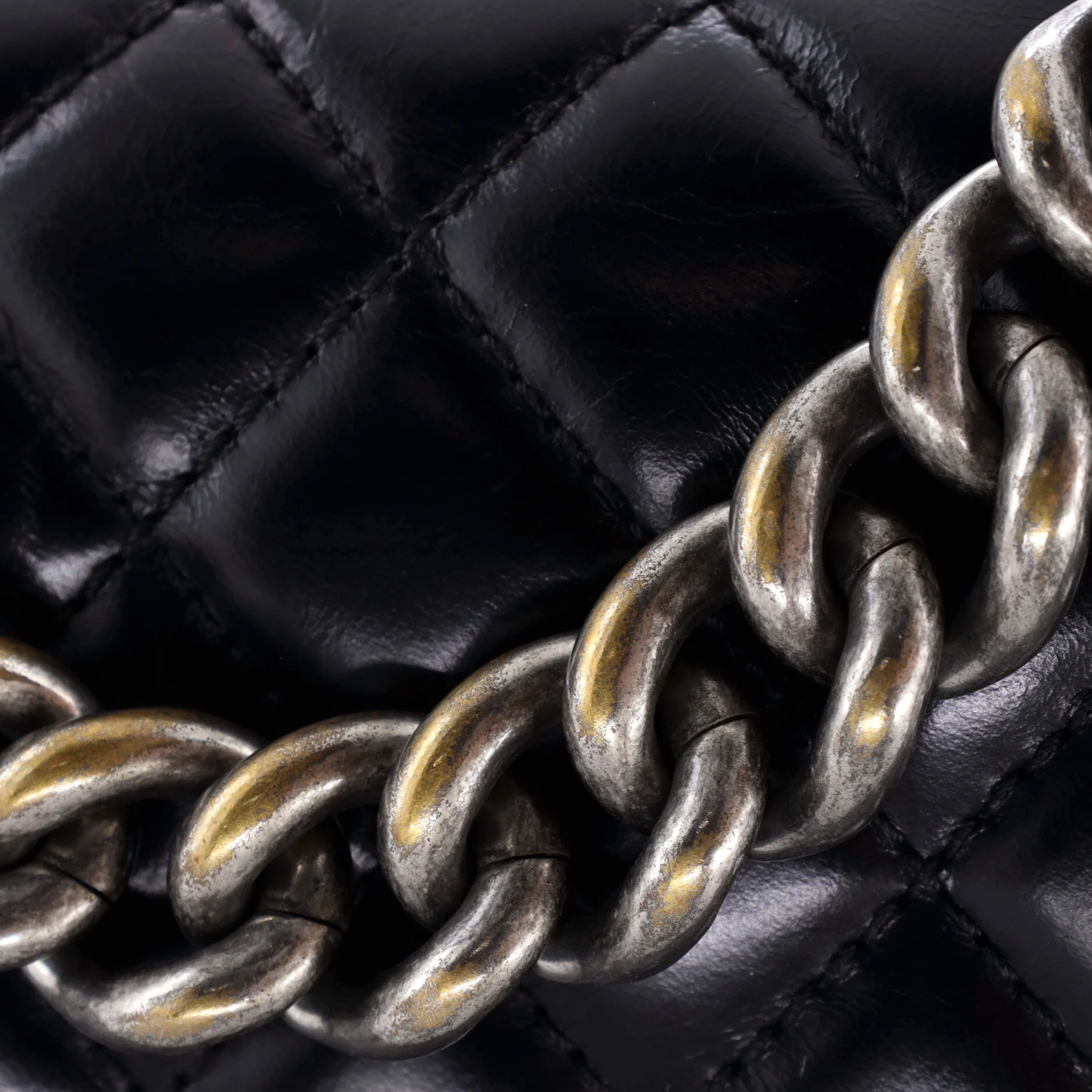 Chained Boy Flap Bag Quilted Glazed Calfskin Old Medium - Image 6