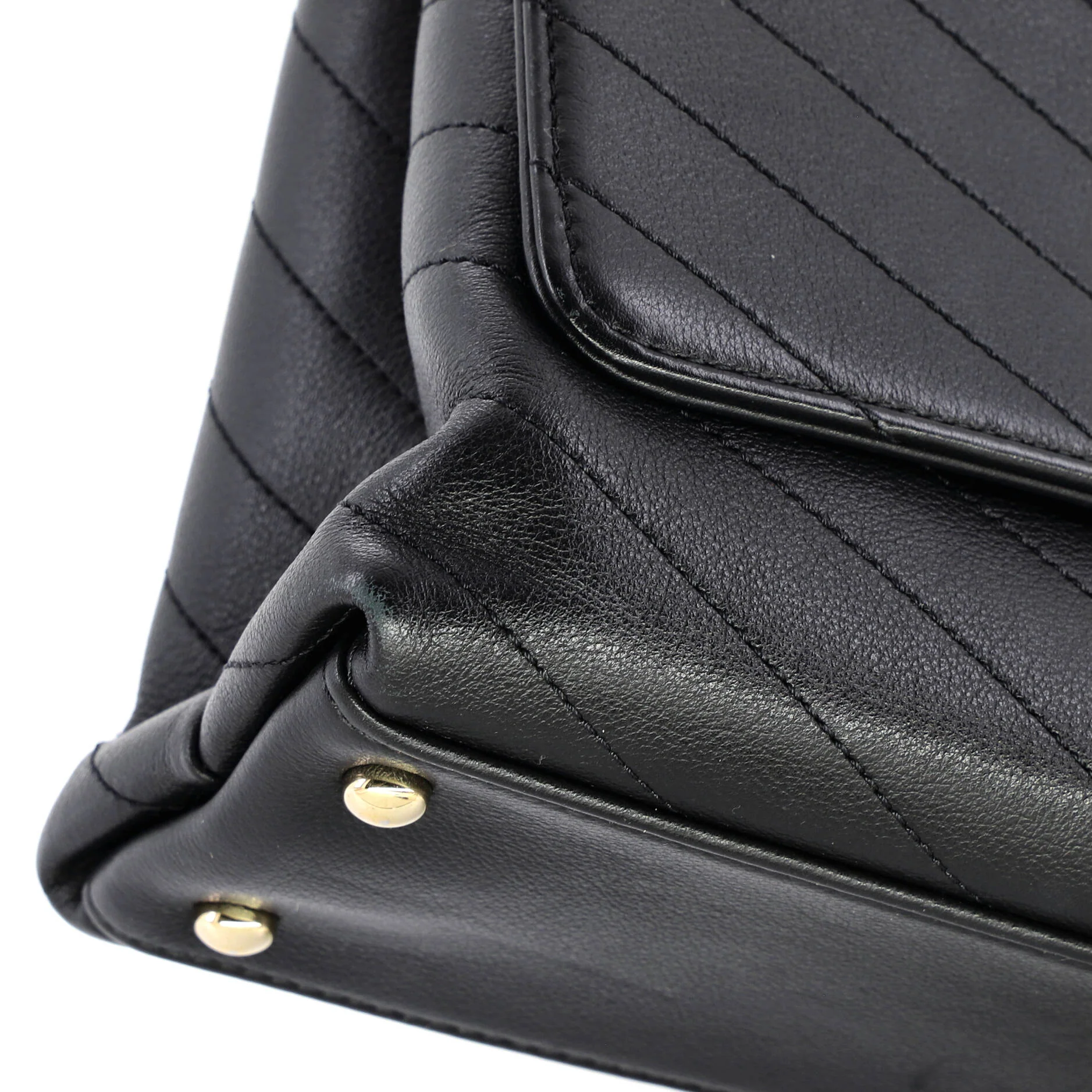 Chevron Chic Top Handle Bag Chevron Calfskin Small - Image 8