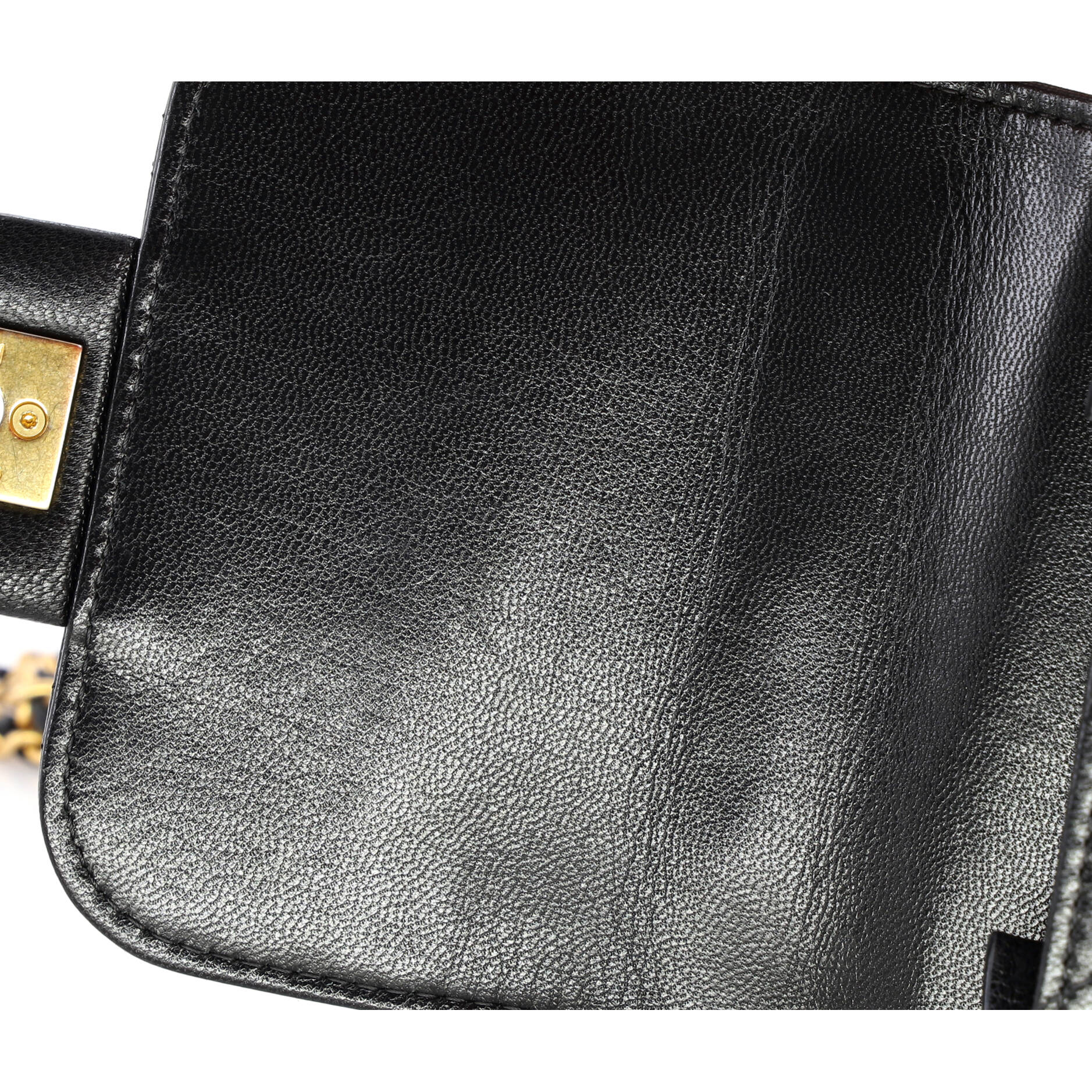Chic Pearls Flap Clutch with Chain Quilted Goatskin Mini - Image 6
