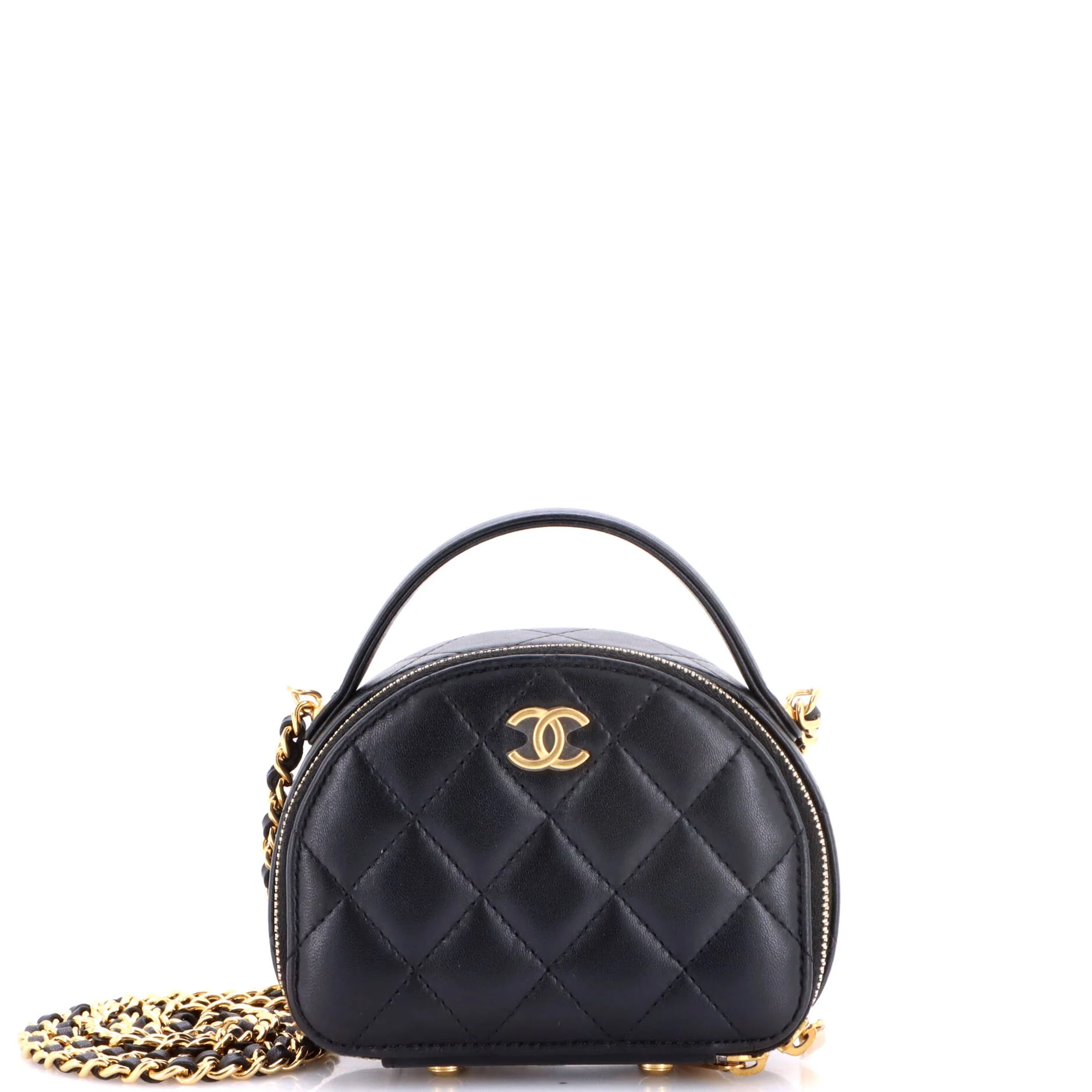 Chic Riviera Vanity Case with Chain Quilted Lambskin Mini