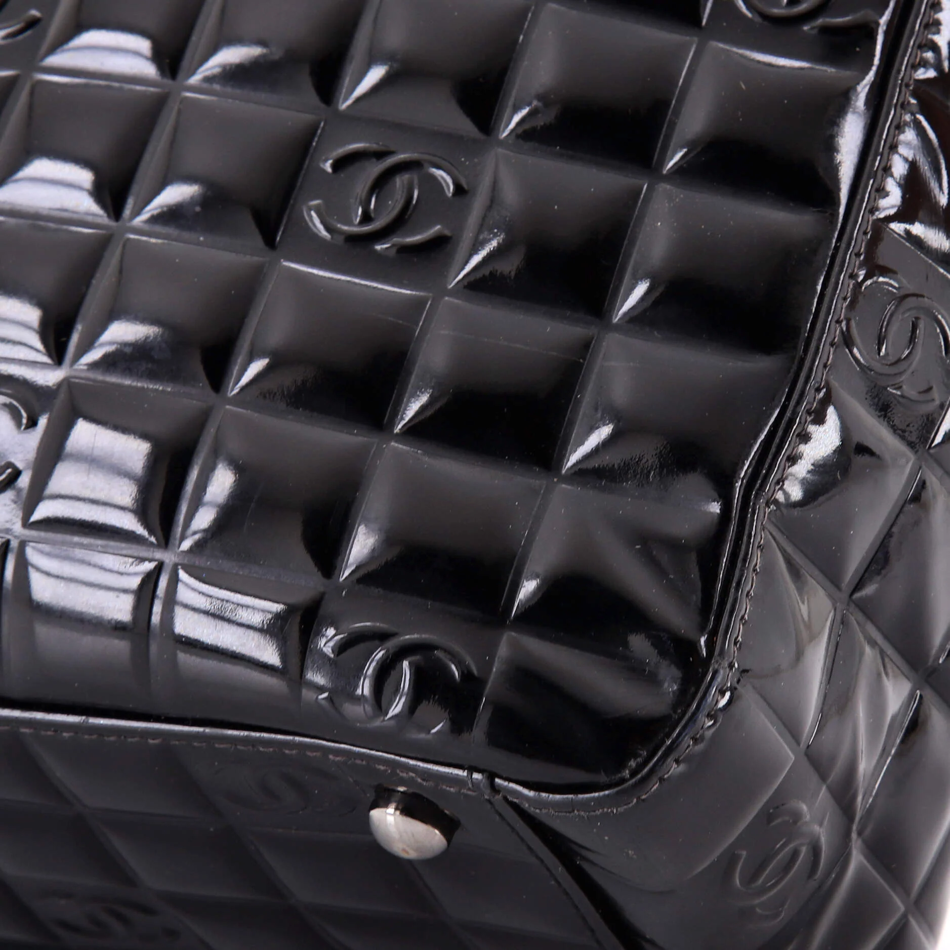 Chocolate Bar CC Tote Quilted Patent Small - Image 7