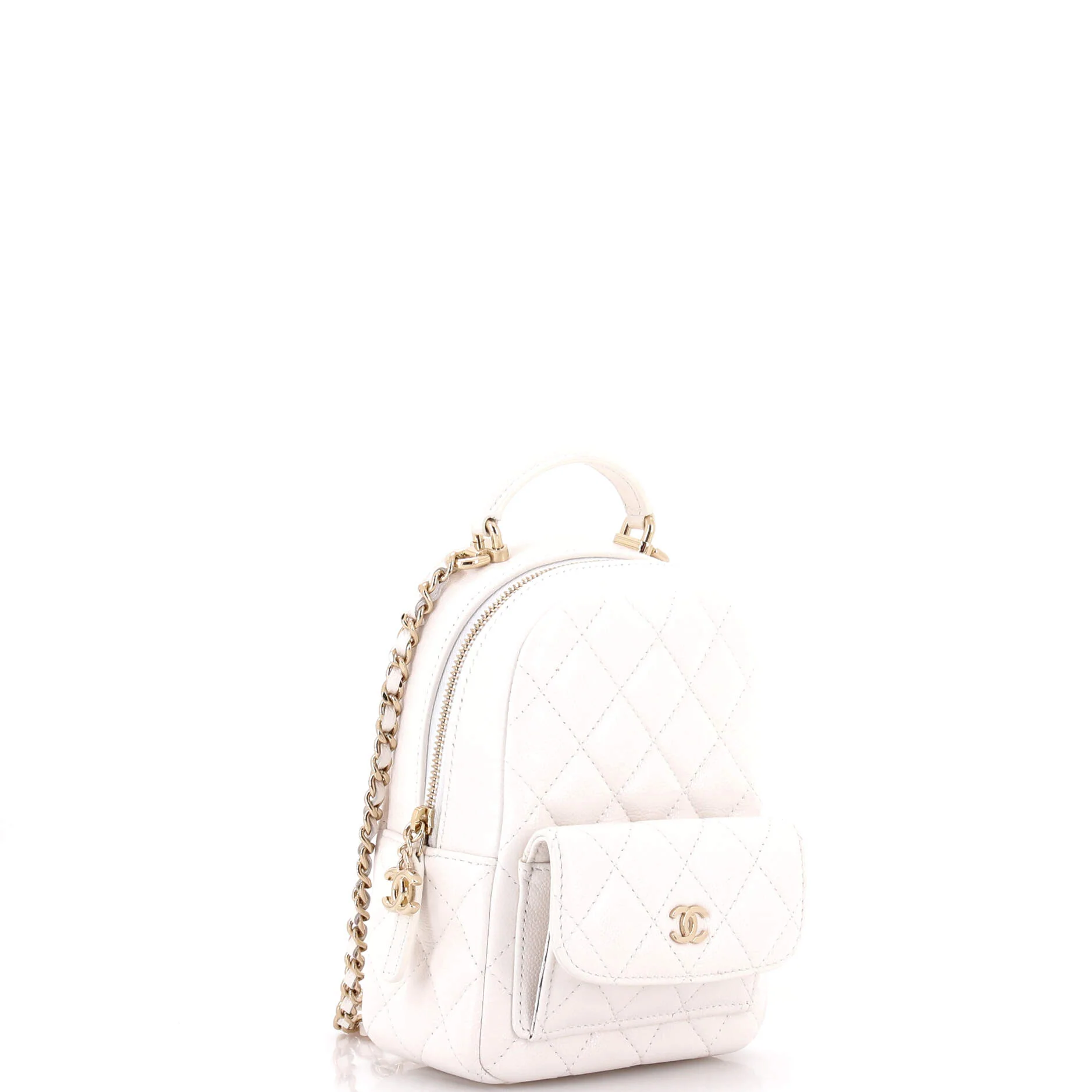 Classic CC Chain Pocket Backpack Quilted Caviar Mini - Image 2